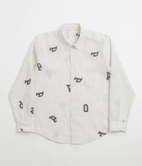 Fashion Forward Essential Wardrobe Pop Trading Company Letters Striped Pop Shirt - White Linen