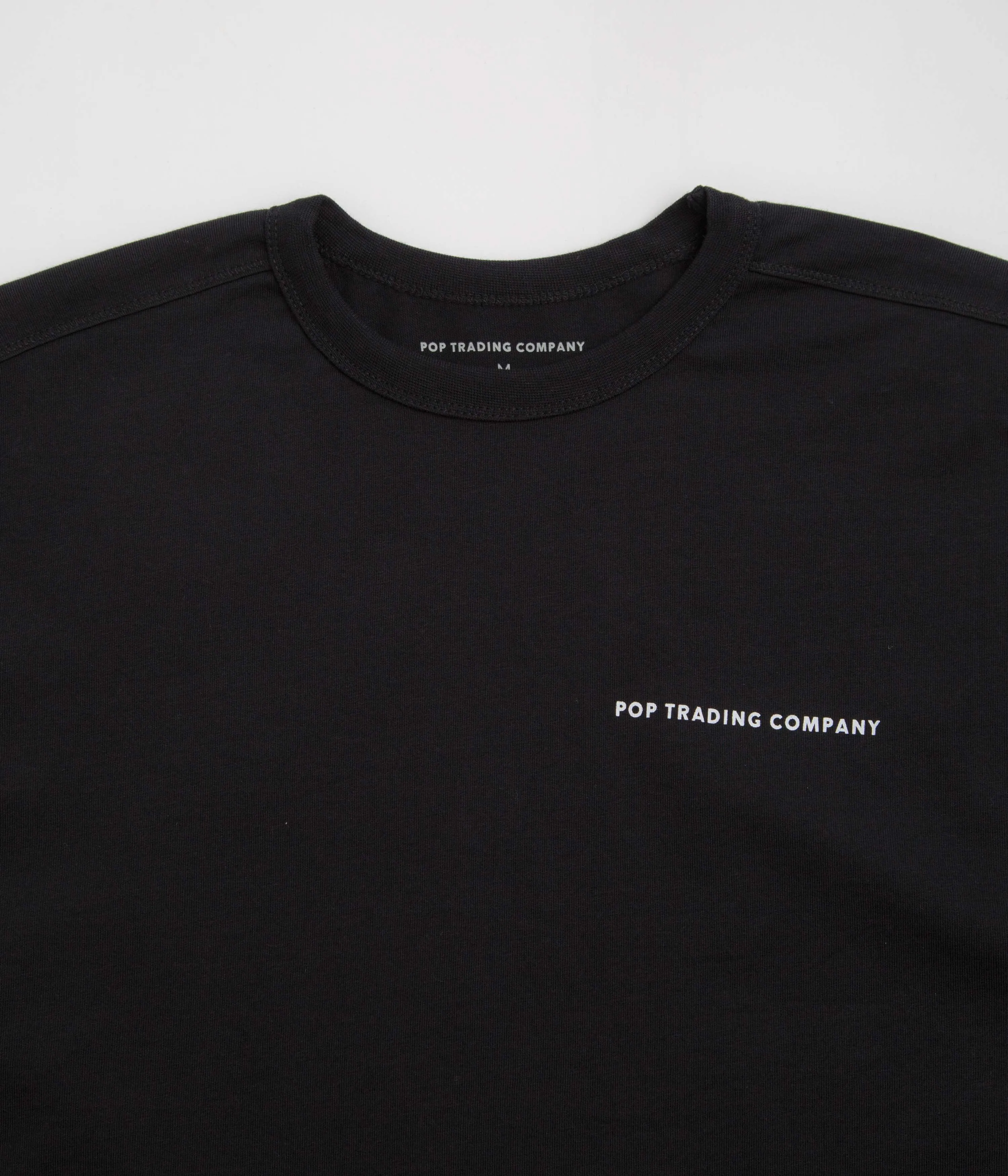Pop Trading Company Logo Long Sleeve T-Shirt - Black / White Modern Style helicopter event