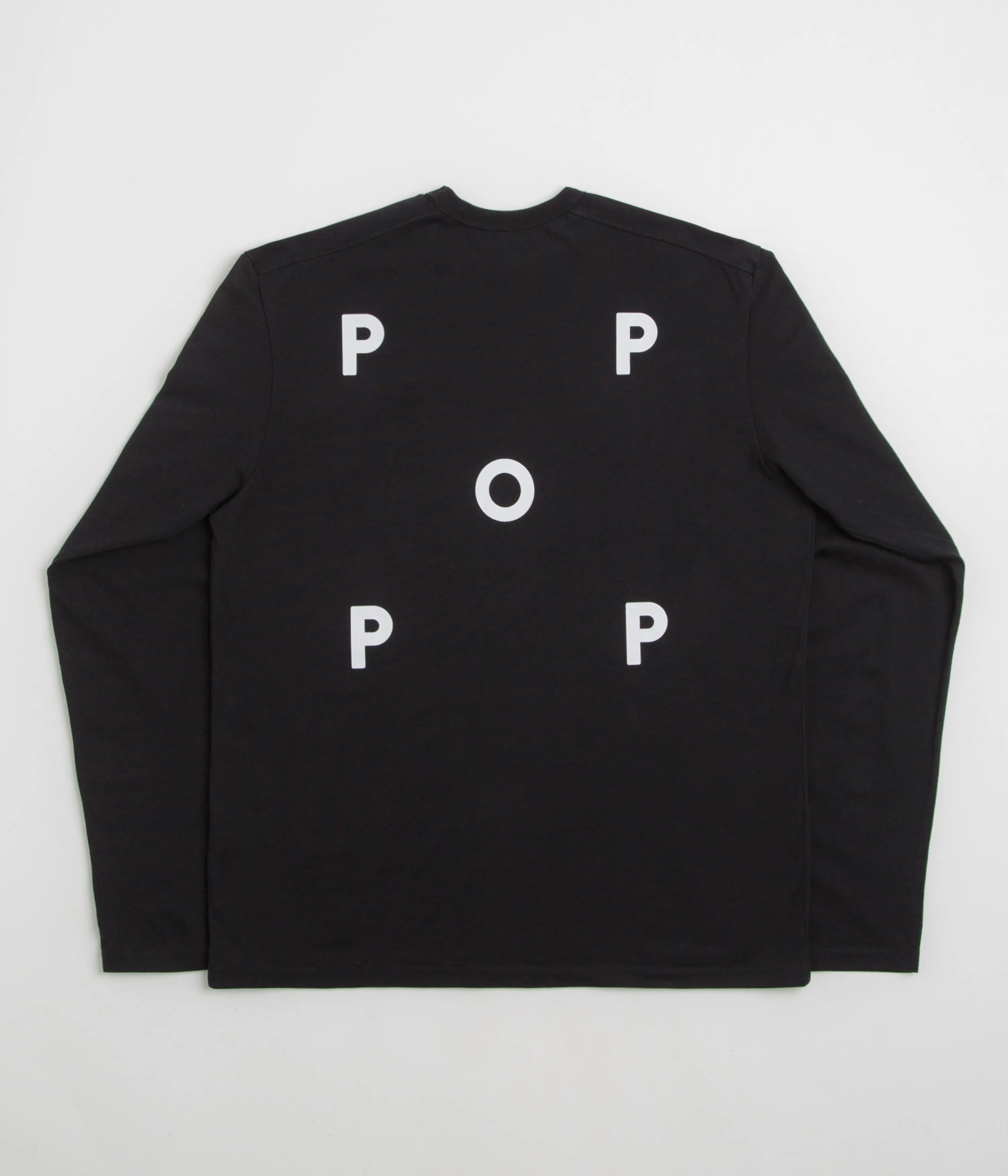 Pop Trading Company Logo Long Sleeve T-Shirt - Black / White Travel Essential