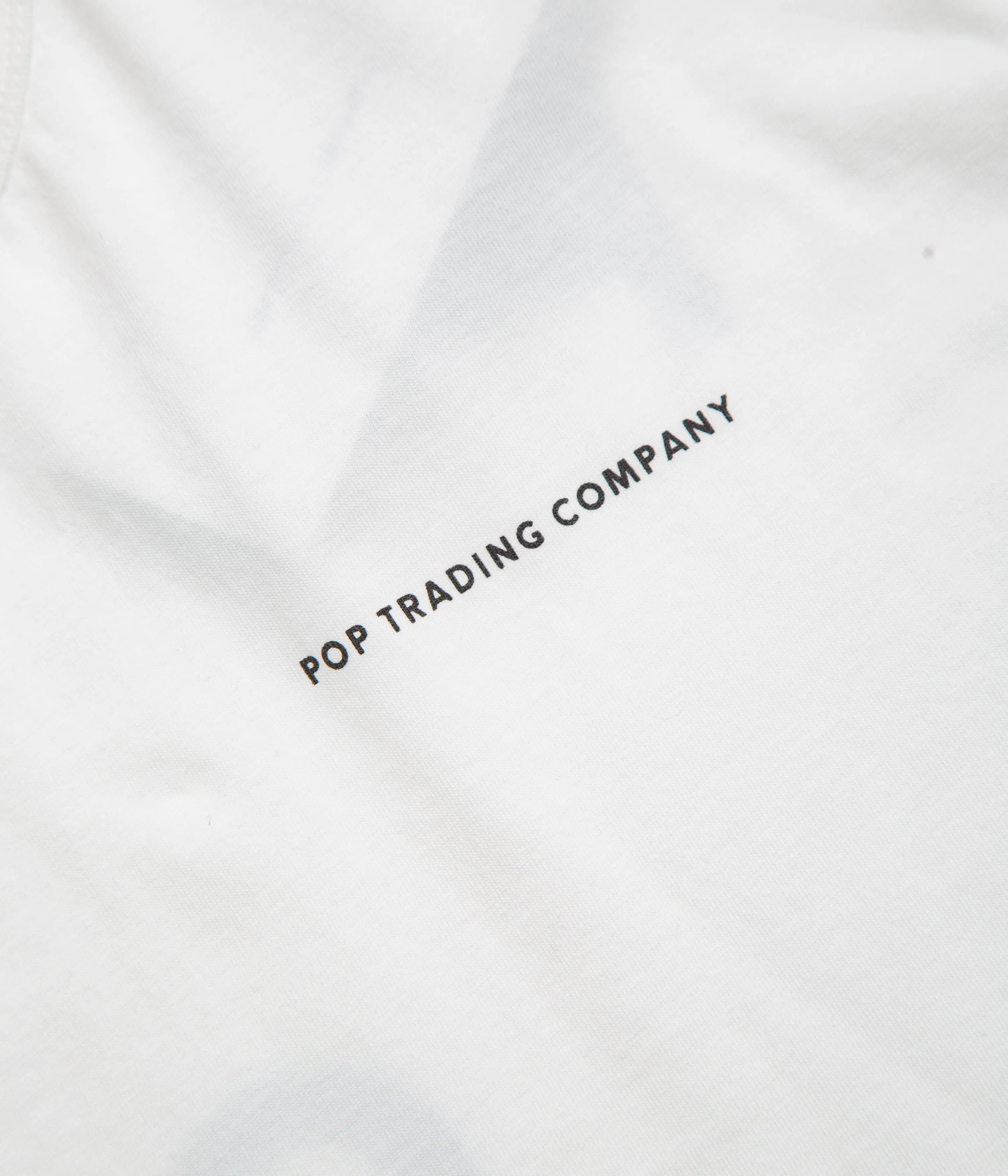 Pop Trading Company Logo Long Sleeve T-Shirt - White / Black yacht event