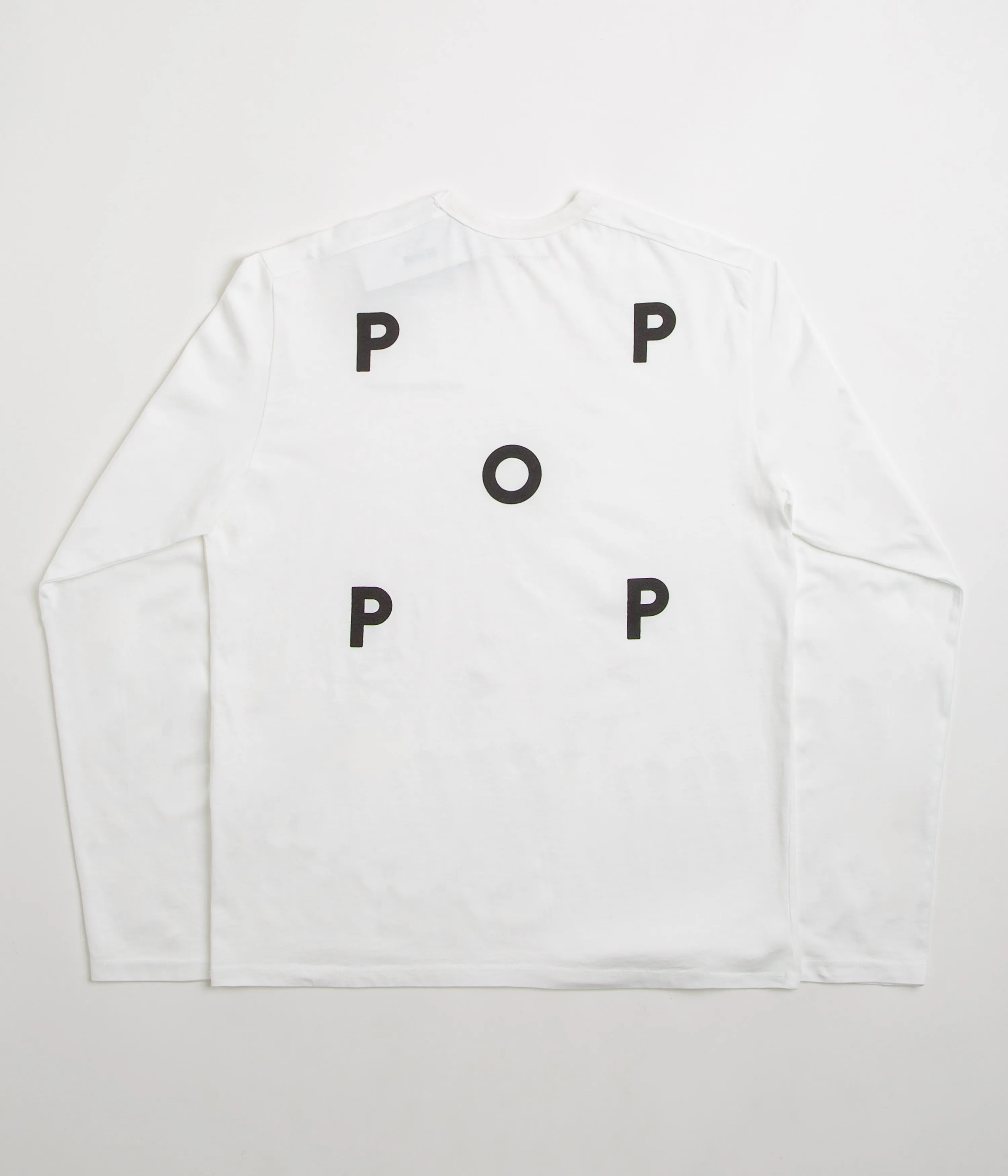 outdoor venue Wrinkle-Resistant Pop Trading Company Logo Long Sleeve T-Shirt - White / Black
