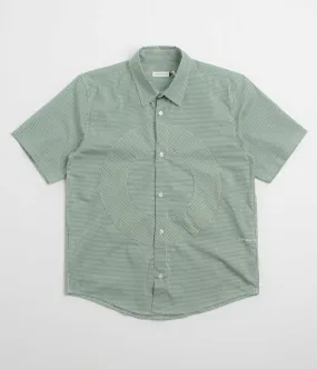 Pop Trading Company O Short Sleeve Gingham Shirt - Green / White Eco-friendly Breathable Underarm Vents