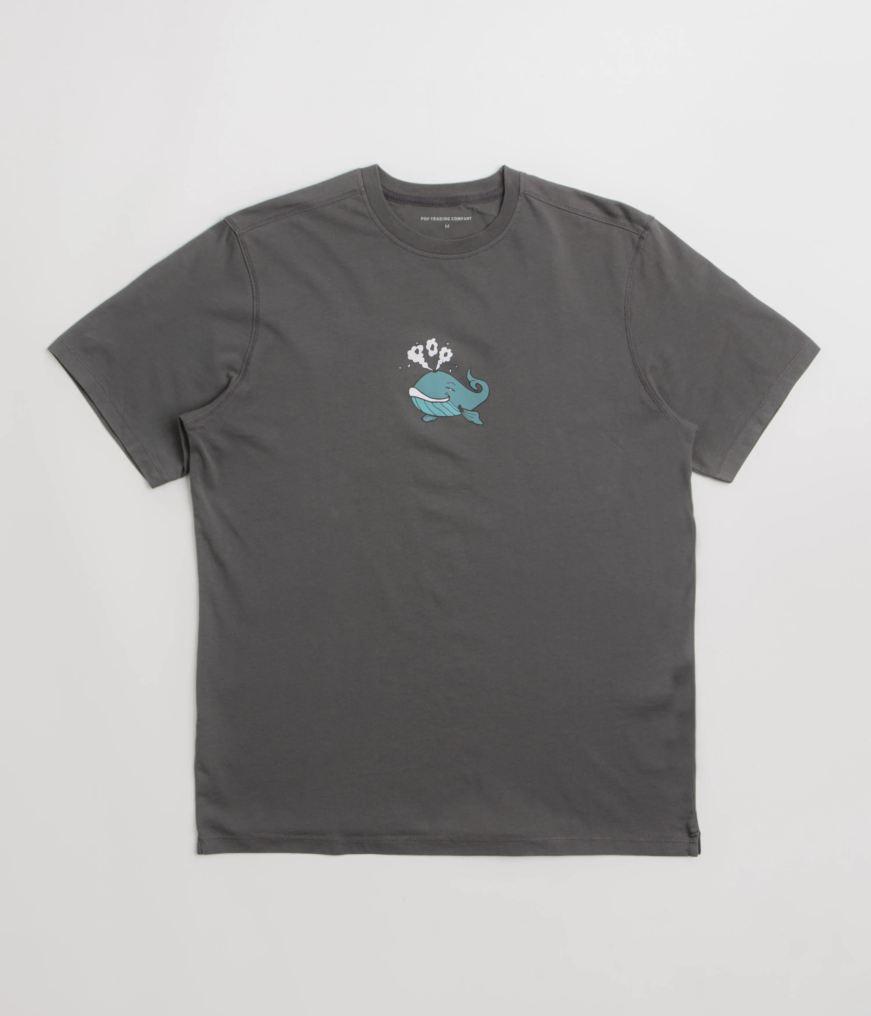 Lightweight texture Pop Trading Company Whale T-Shirt - Charcoal
