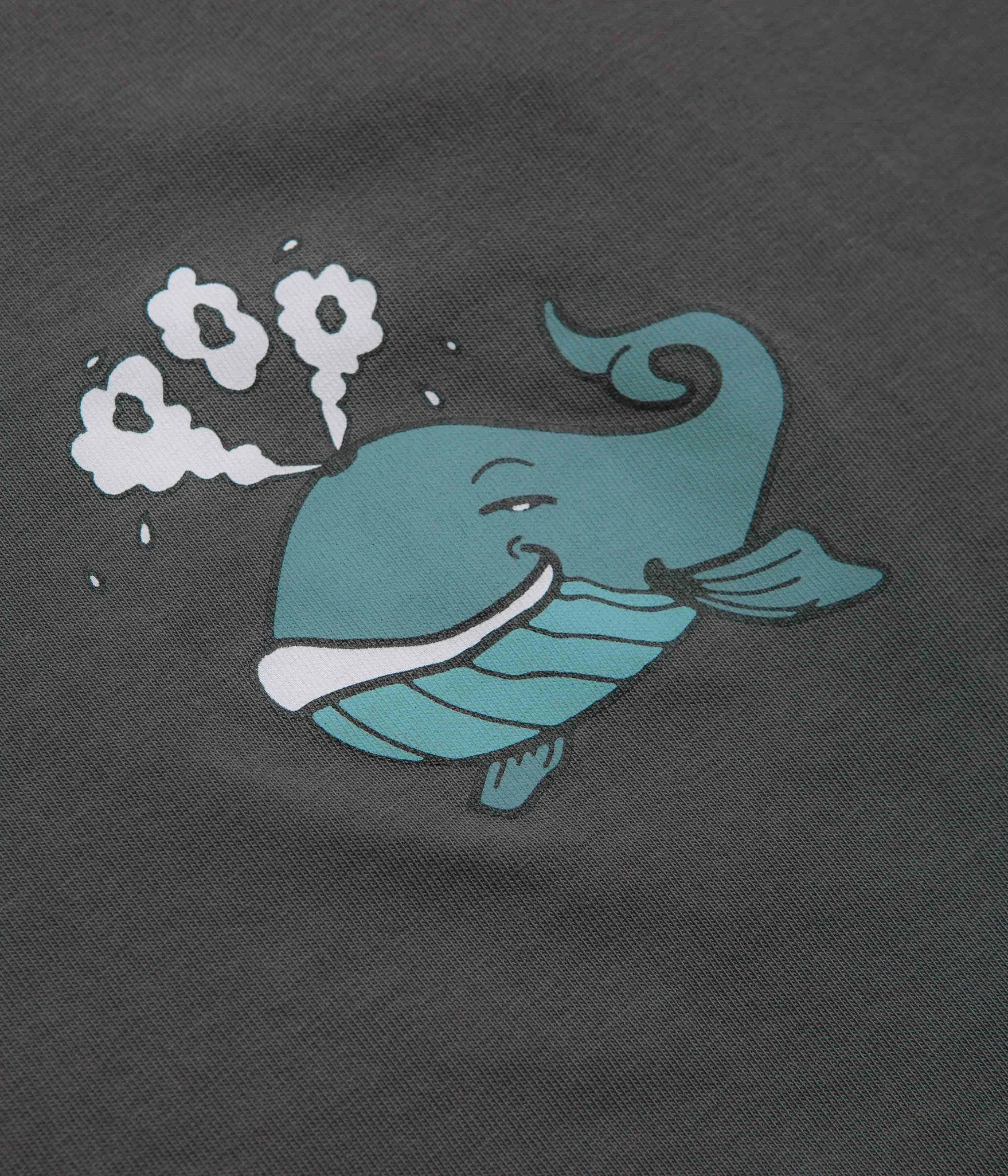 Pop Trading Company Whale T-Shirt - Charcoal weekend ethical fashion