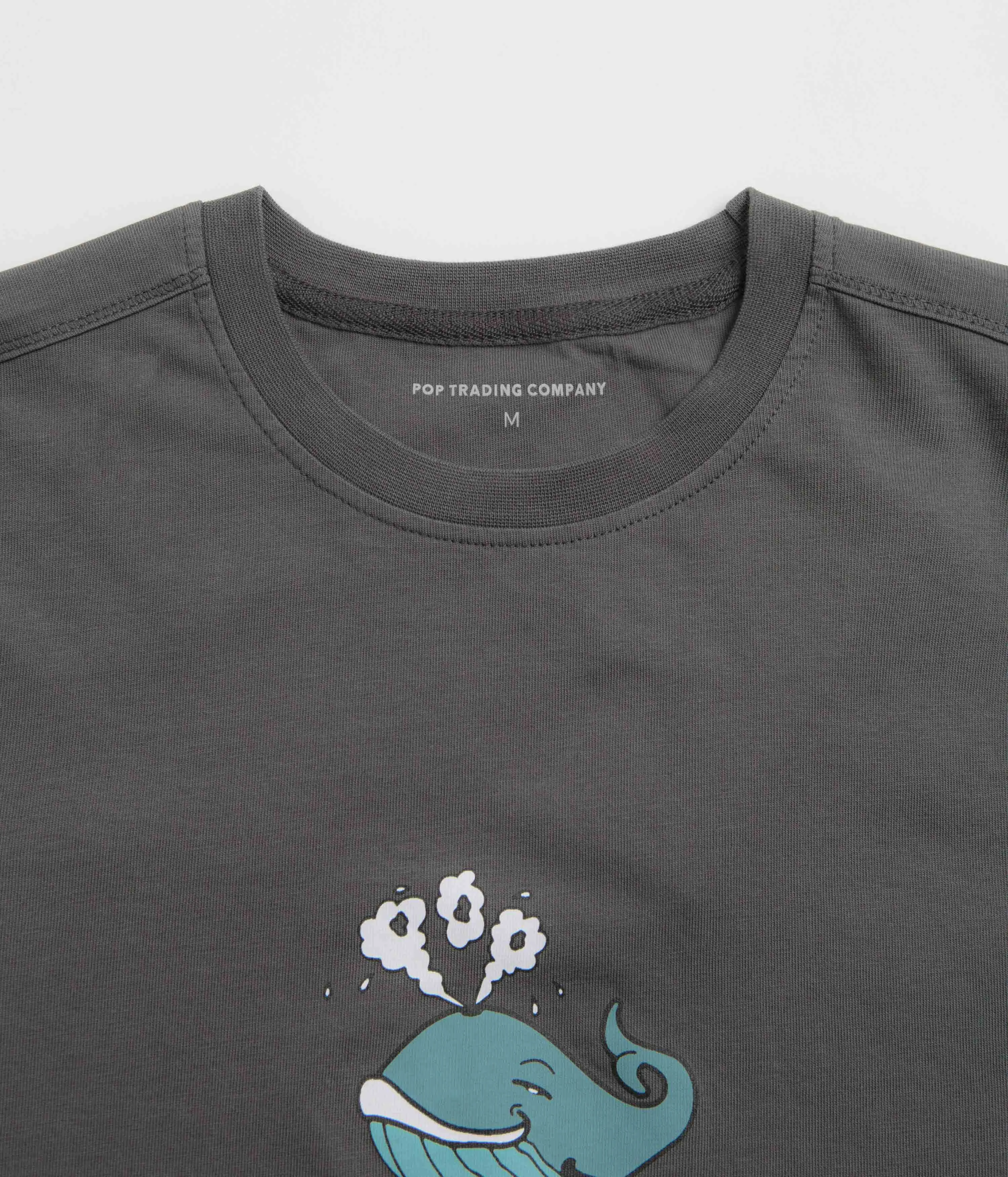 Pop Trading Company Whale T-Shirt - Charcoal Base Layer