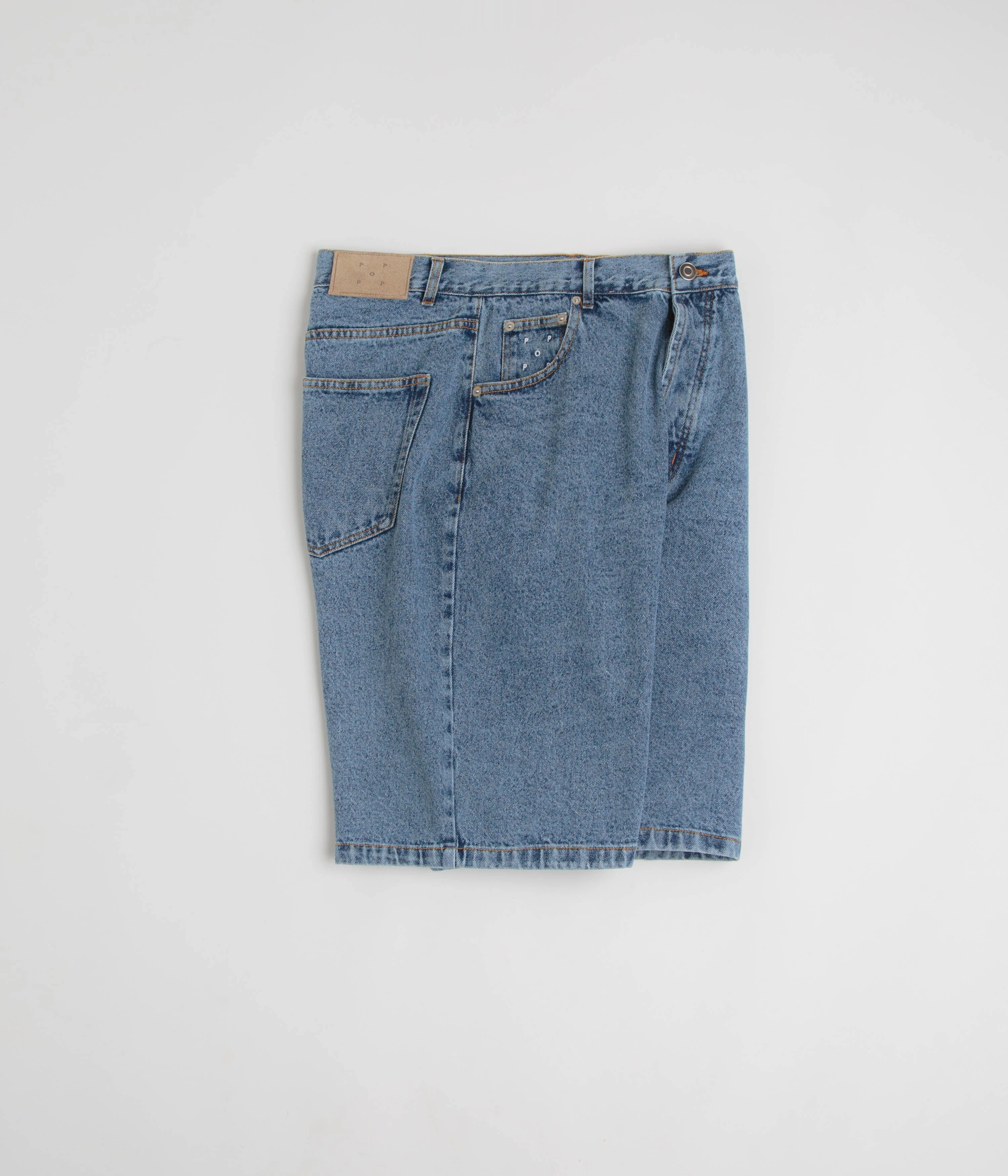 Festival wear Pop Trading Company DRS Denim Shorts - Stone Washed