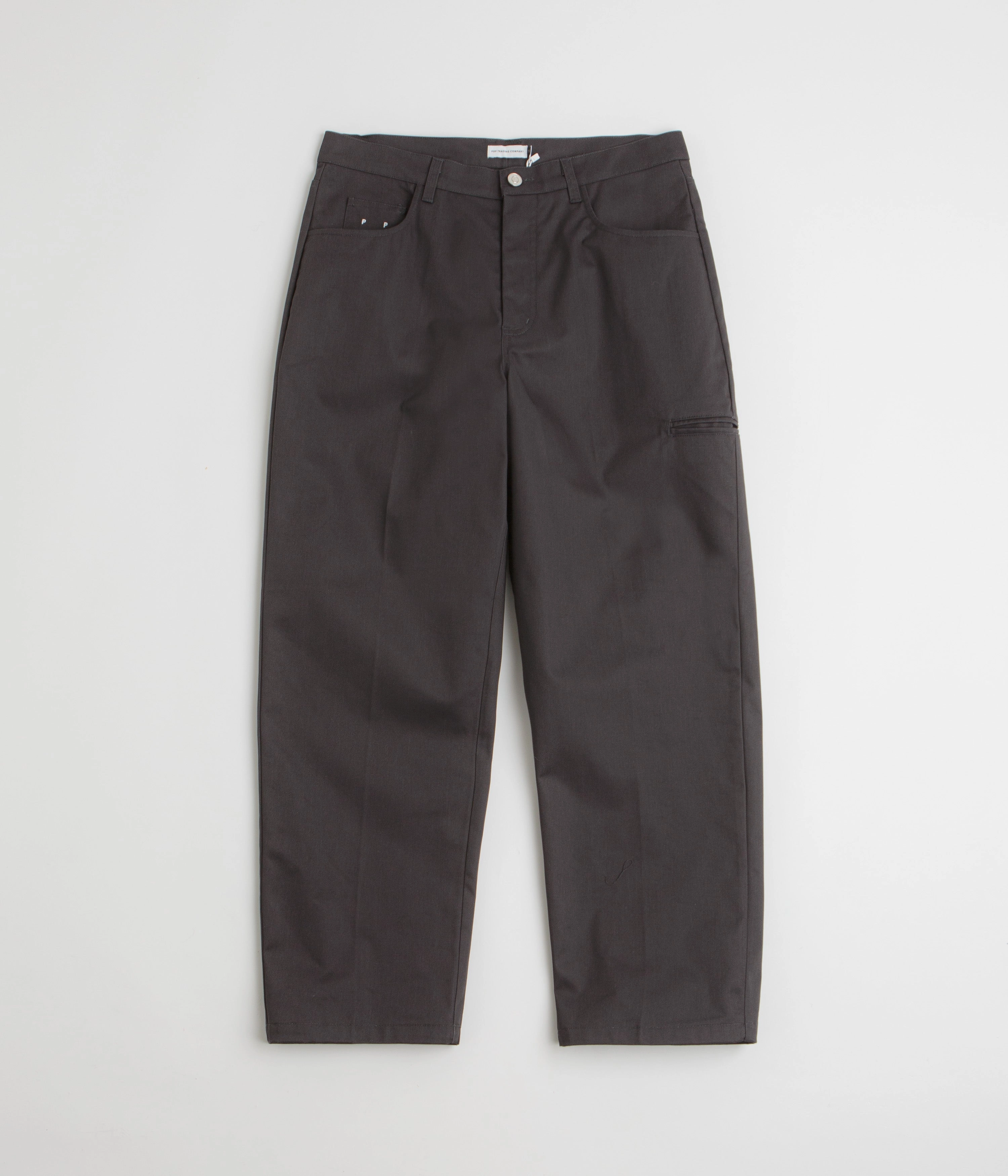 Pop Trading Company DRS Worker Pants - Anthracite HighRiseWaistband Travel Friendly