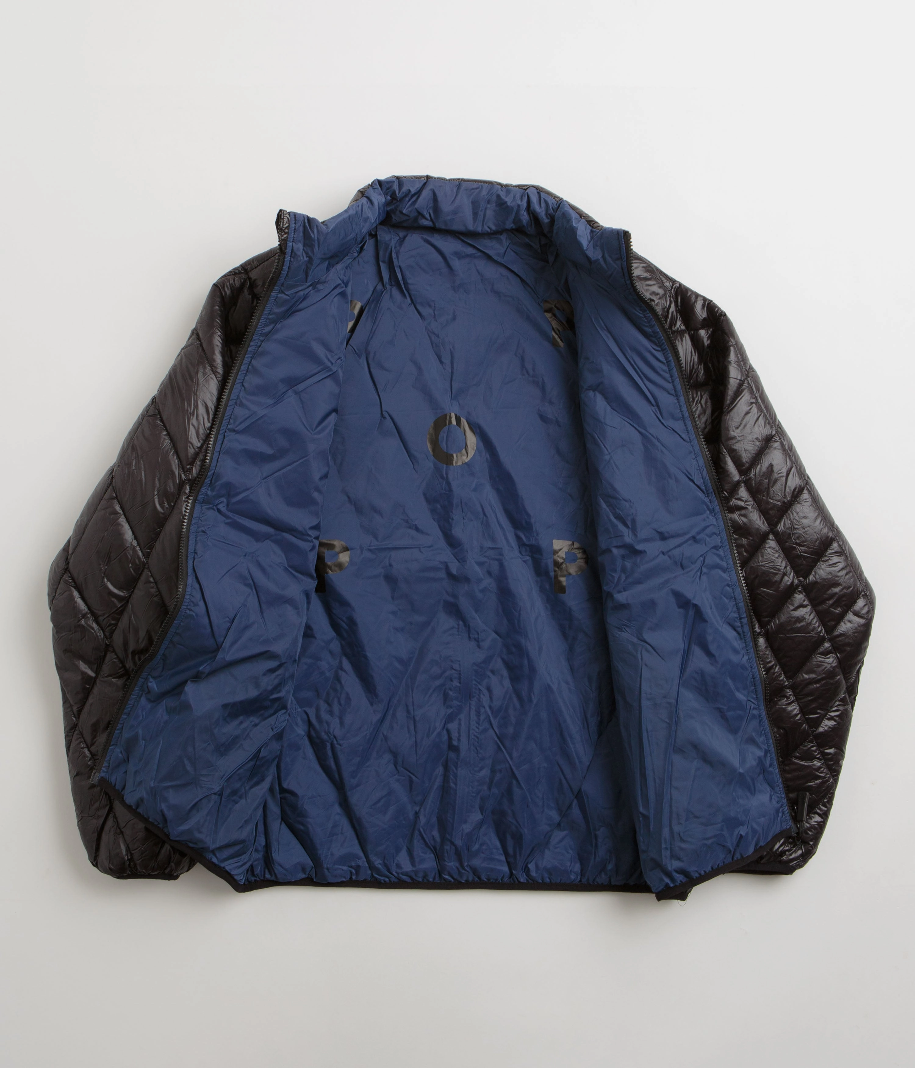 Pop Trading Company Quilted Reversible Jacket - Black Commuter Fit All Day Use