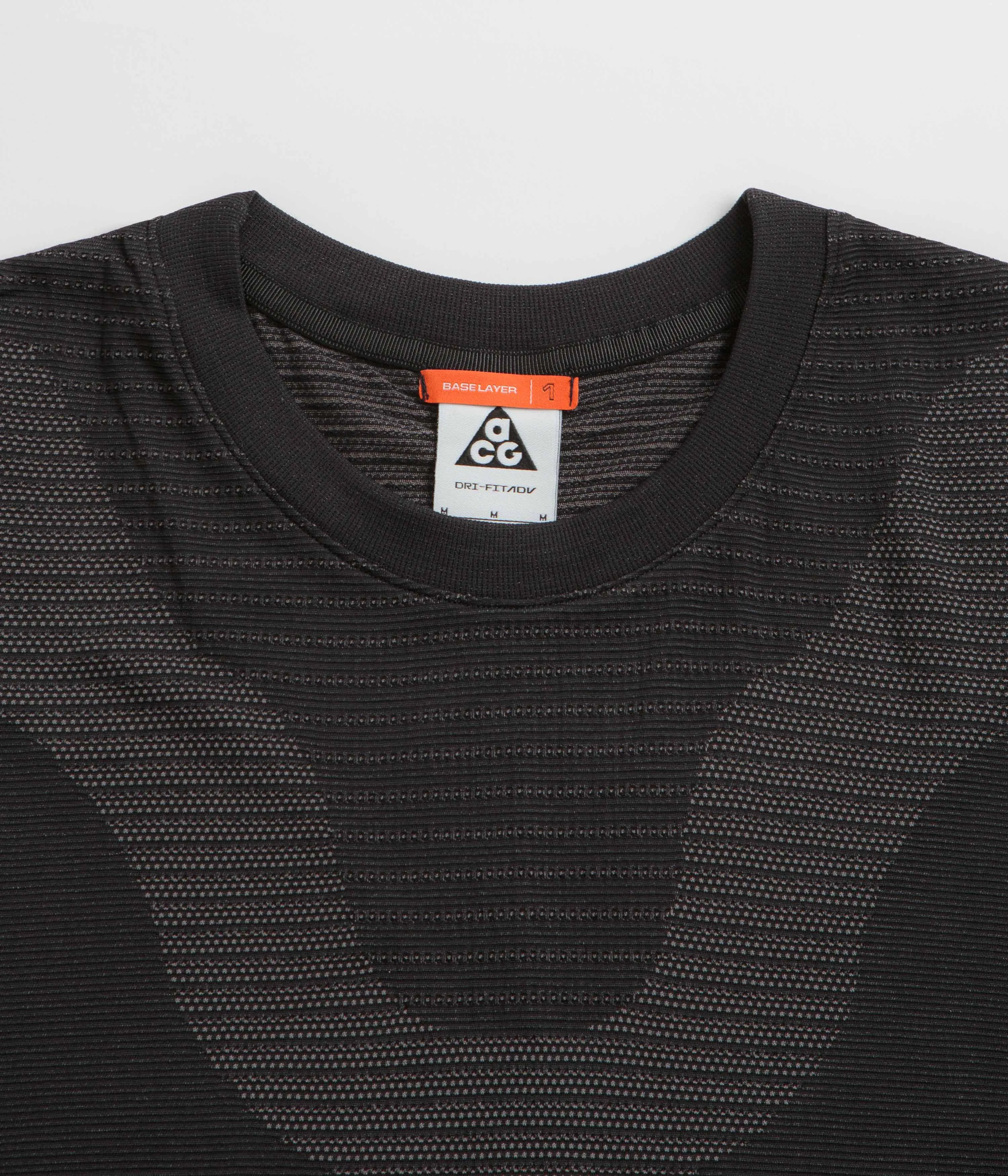 Wrinkle Resistant Finish Nike ACG Delta River Long Sleeve T-Shirt - Black / Cool Grey