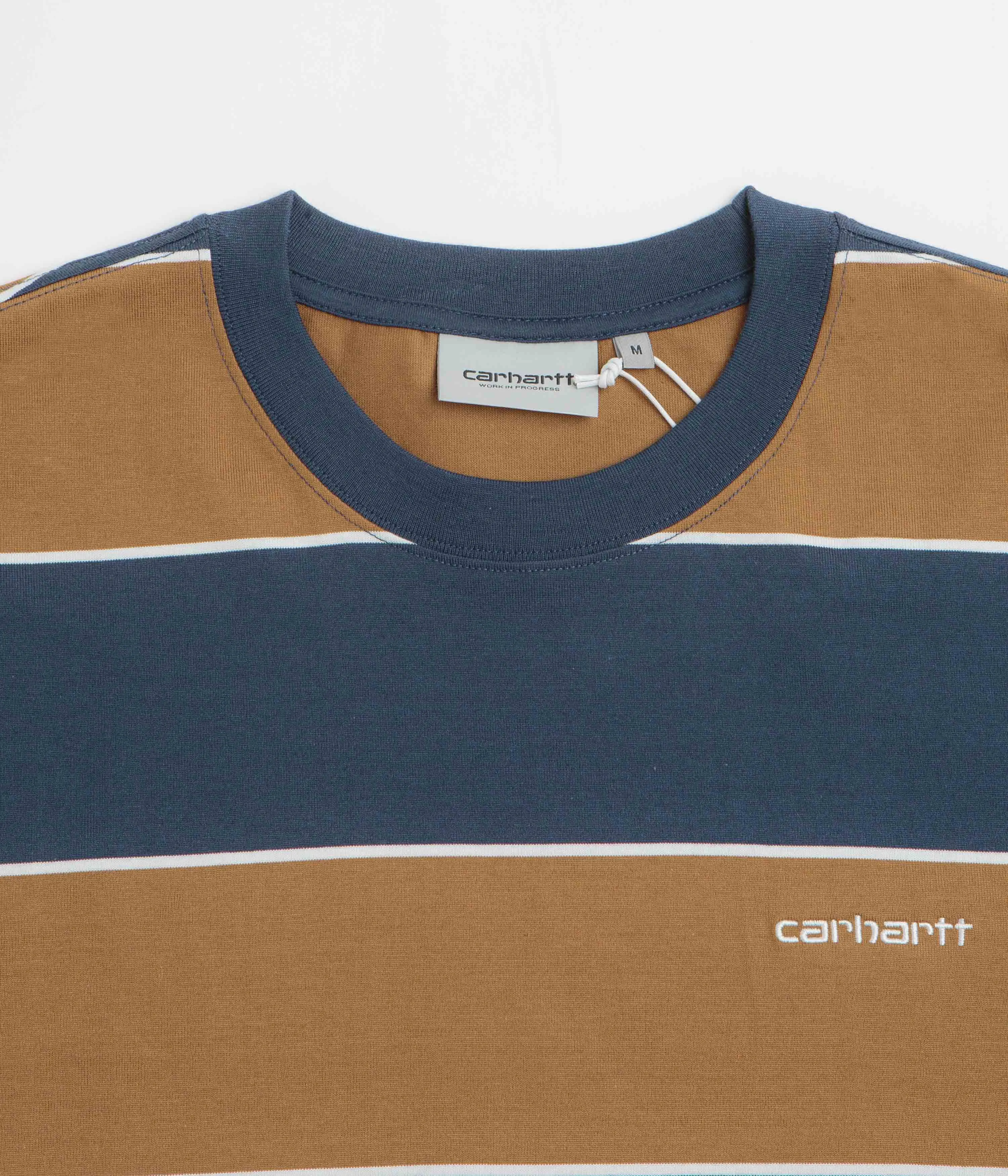 Carhartt Quinby T-Shirt - Quinby Stripe / Blue train event embroidery