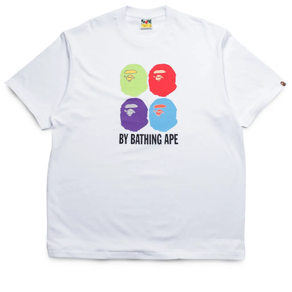 A Bathing Ape Multi Ape Head By Bathing Ape Tee - White embroidery