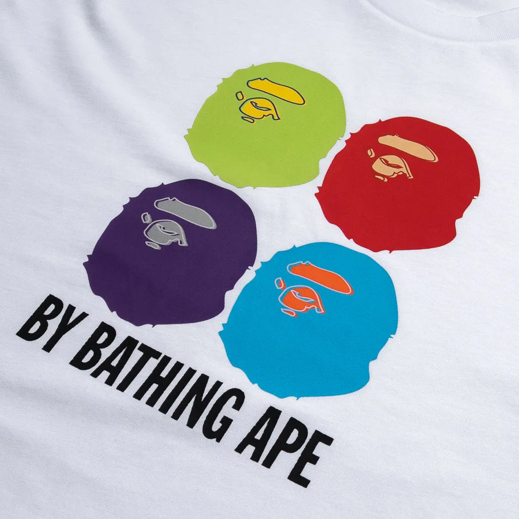 A Bathing Ape Multi Ape Head By Bathing Ape Tee - White Stylish Waist
