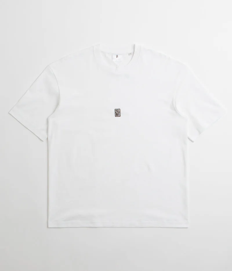Poetic Collective Rubber Patch T-Shirt - White Bound Armhole Edges Fade Resistant