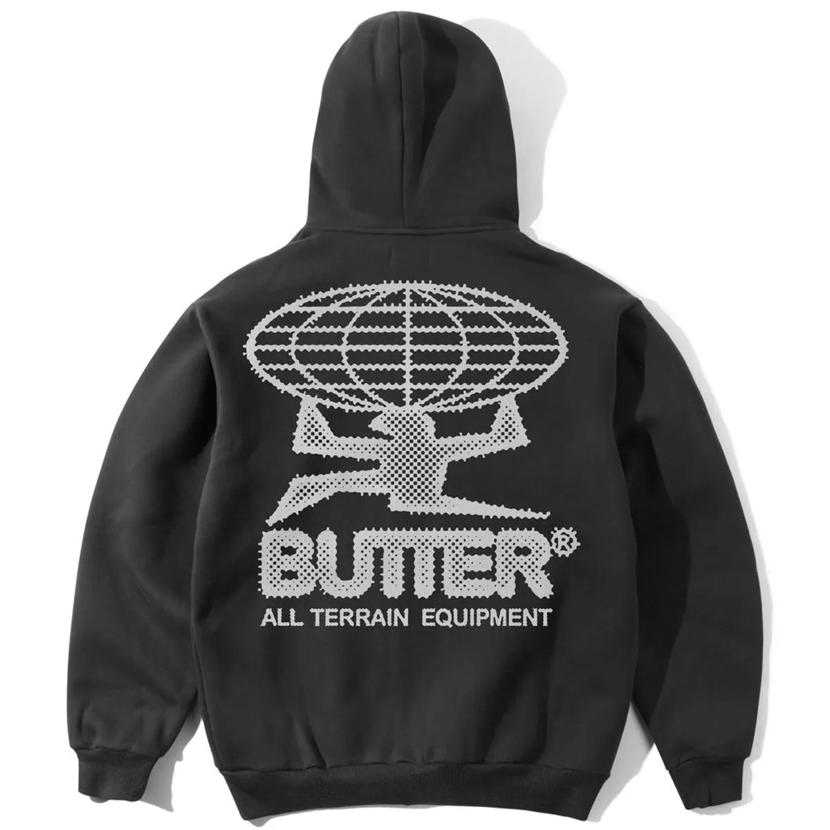 Butter Goods - Terrain Hoodie Washed Black Outdoor Adventure Taped Shoulder Seams