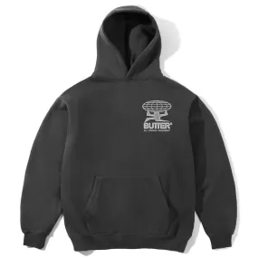 Butter Goods - Terrain Hoodie Washed Black Durable Zippers Anti Fade Technology