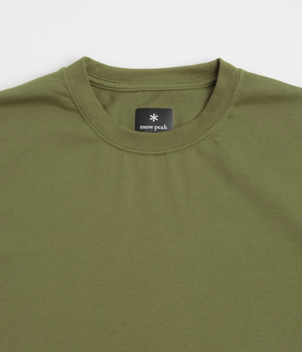 Snow Peak NSD Back Logo T-Shirt - Olive Decorative details Skinny