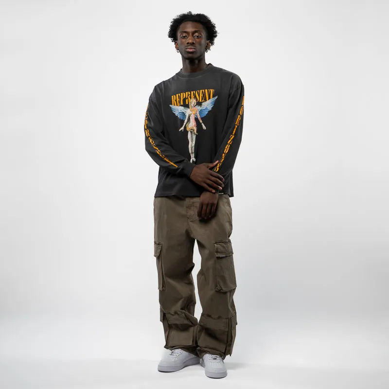 Represent Reborn L/S Tee - Aged Black Theatre weekday