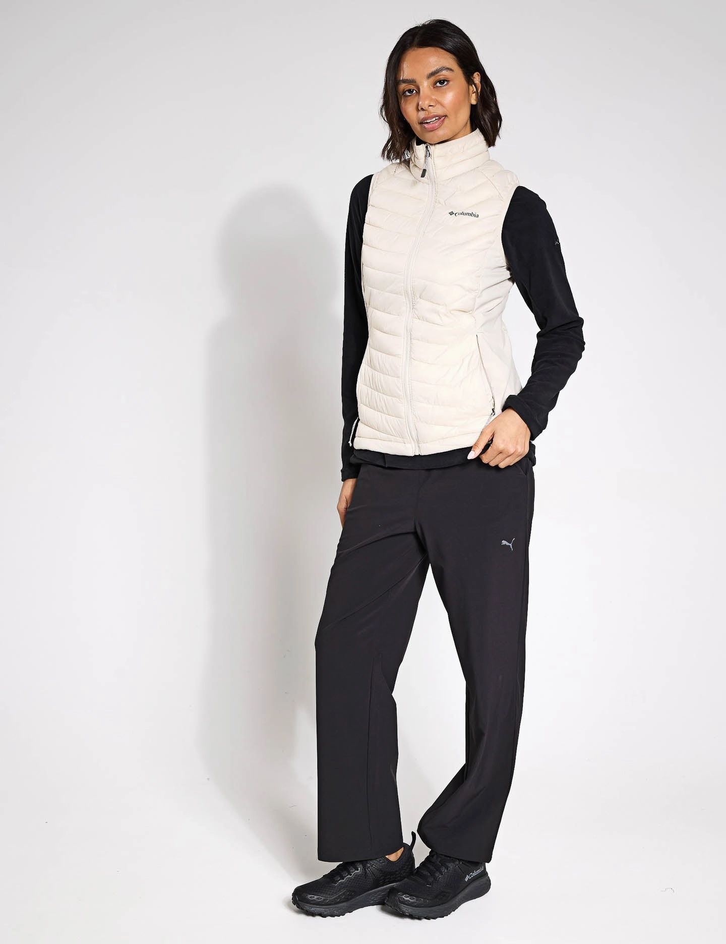 Powder Pass II Hybrid Puffer Gilet - Dark Stone Detachable Hood Smart Casual