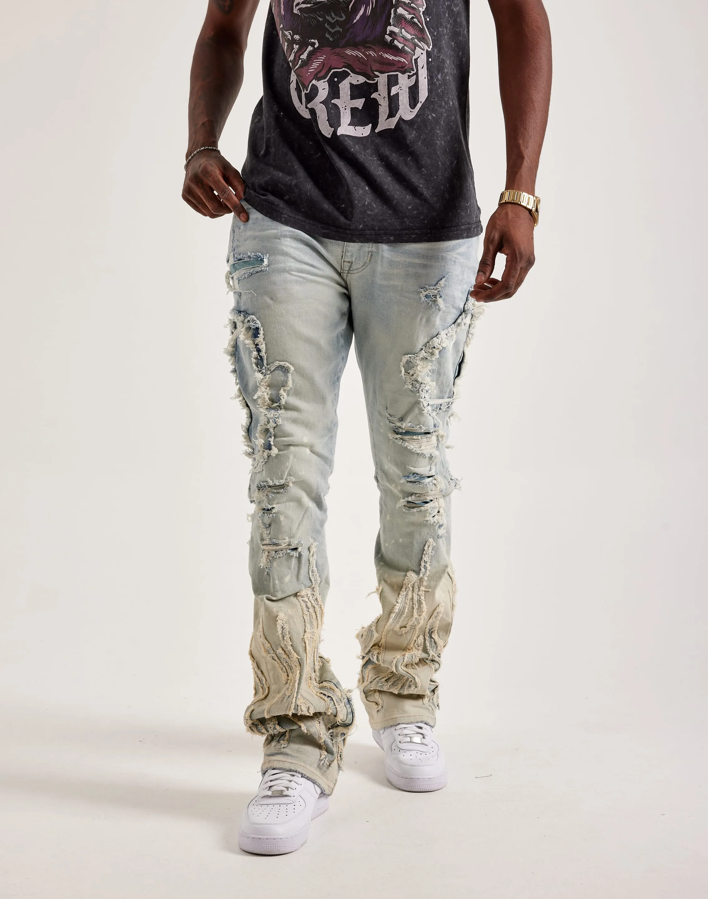 Brunch Fit AdaptiveFit Smoke Rise Flame Rip & Repair Stacked Jeans