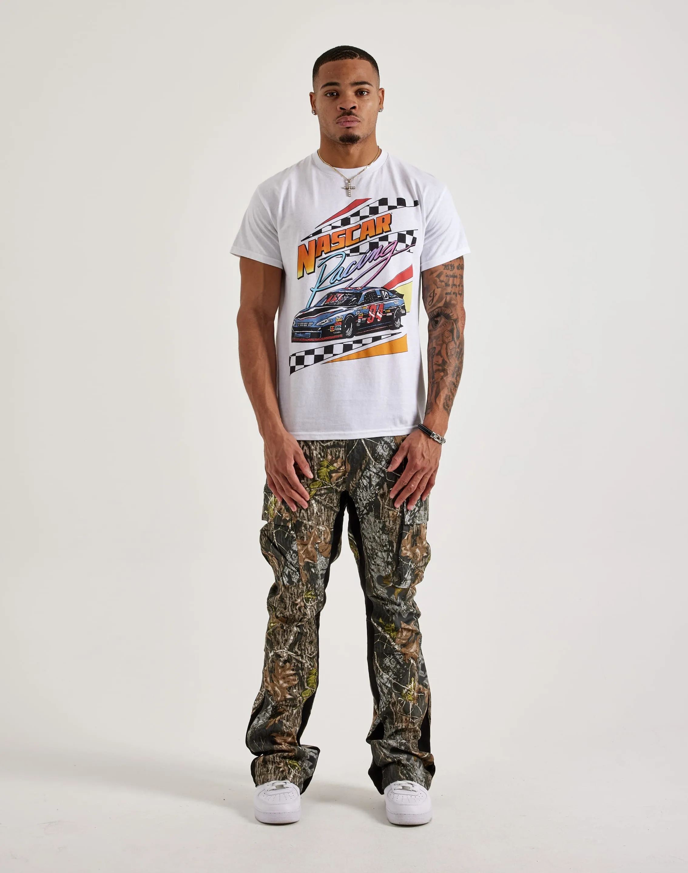 Organic Cotton Flexible Material Central Mills Nascar Racing Tee