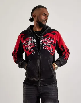 Smoke Rise Flame Full-Zip Fleece Hoodie CompactWeave OrganicCotton
