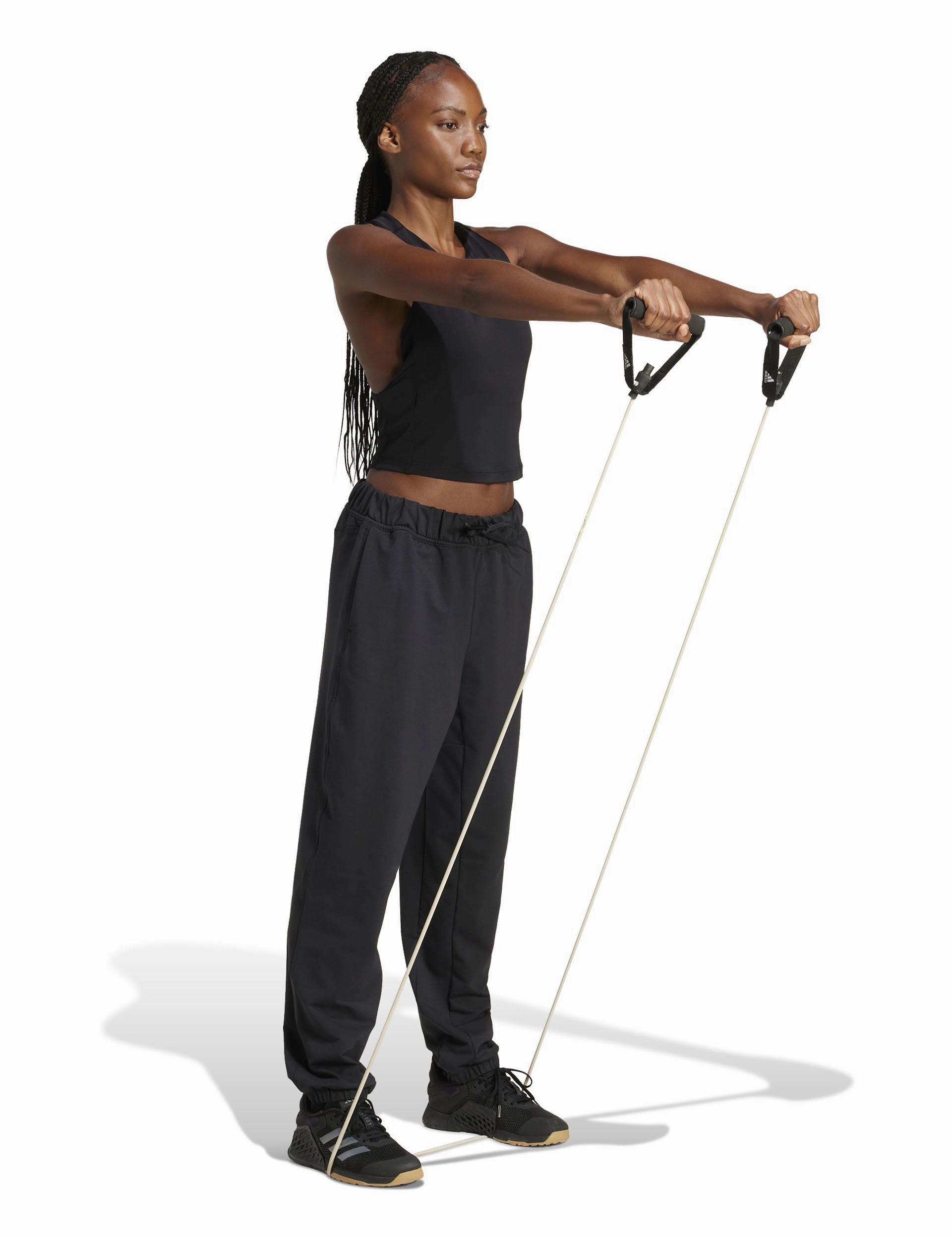 Active Lightness basic technology Power 3-Stripes Racerback Bra Tank Top - Black
