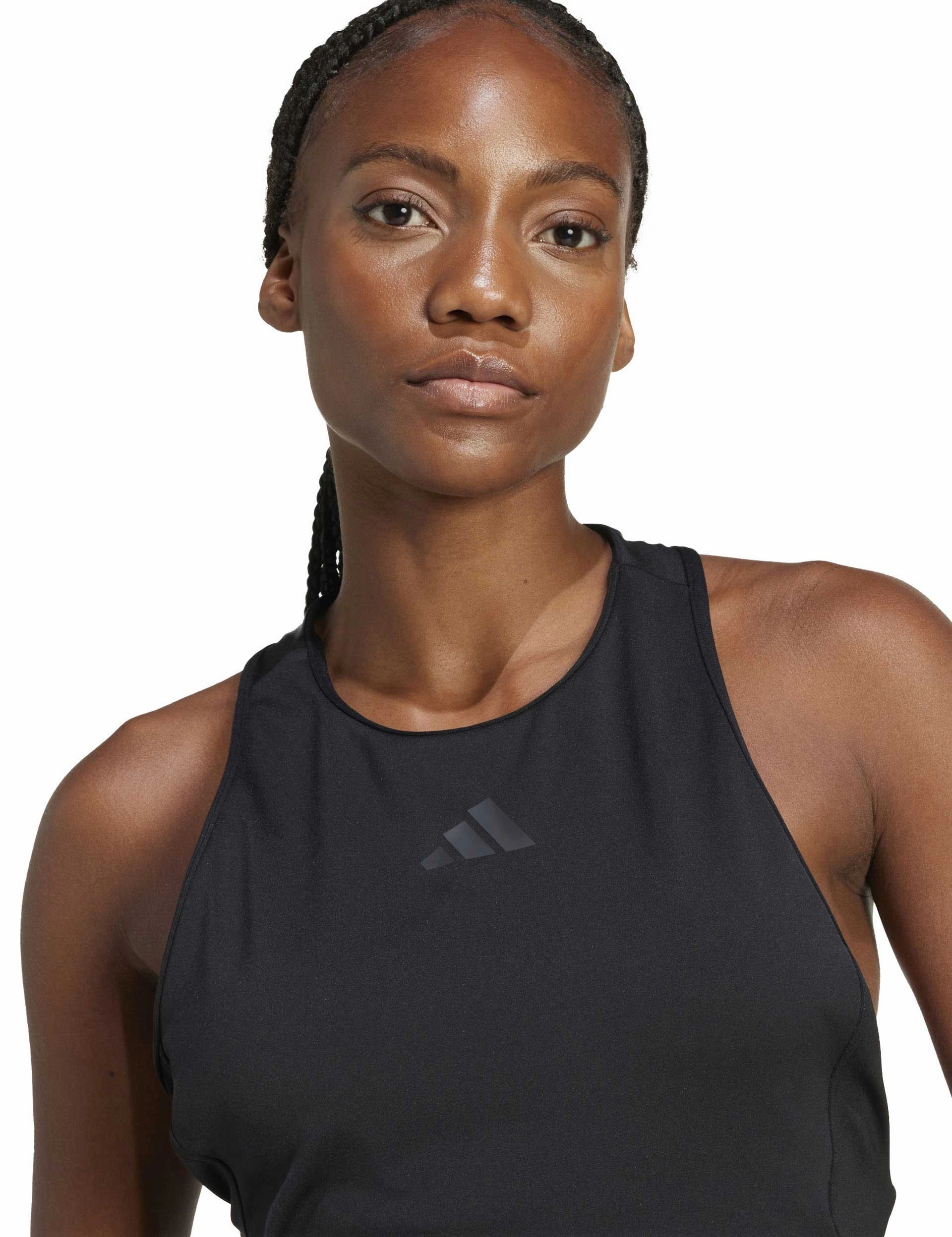 jerky movement Power 3-Stripes Racerback Bra Tank Top - Black