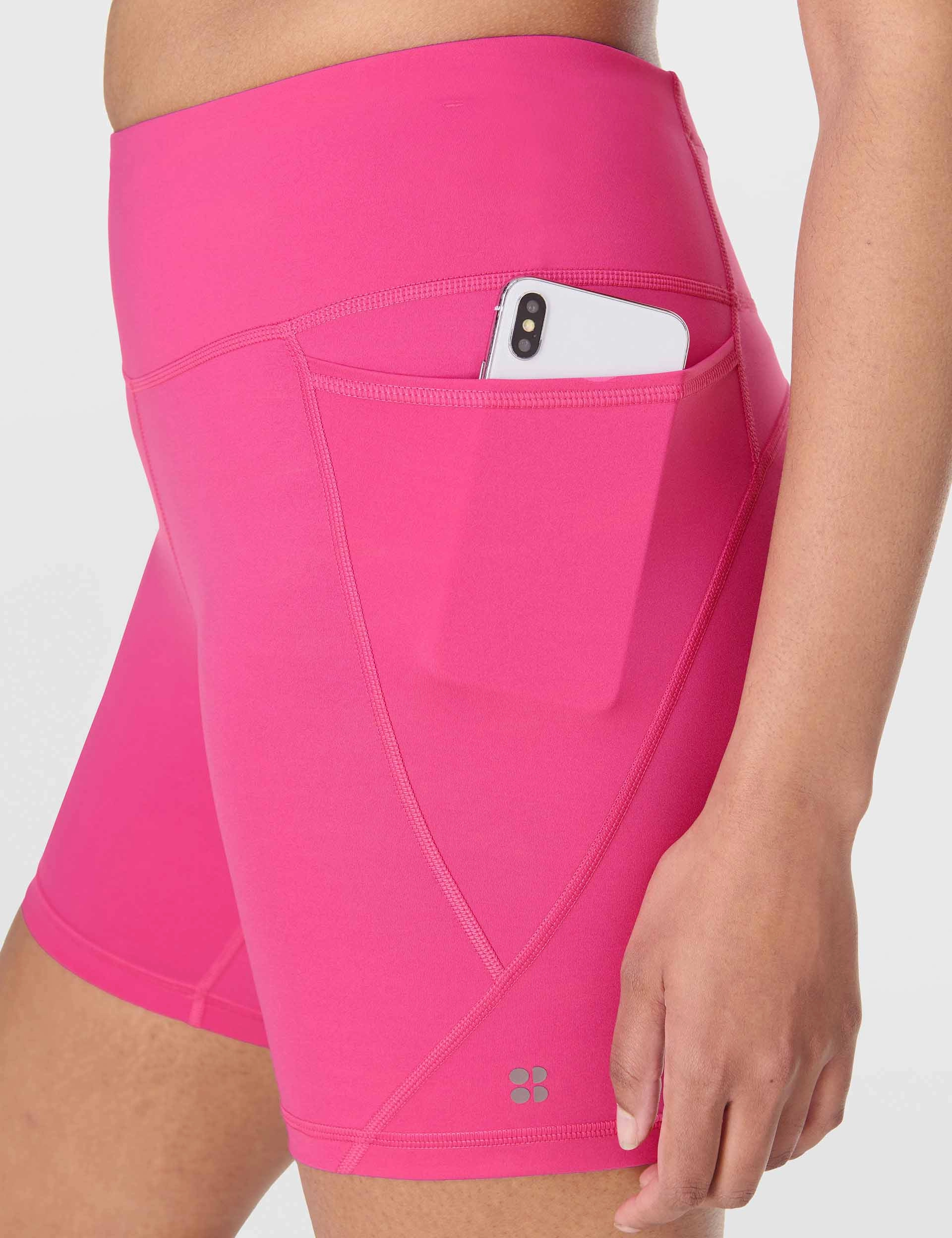 Eco Friendly Dye Process Power 6" Cycling Shorts - Fuchsia Pink