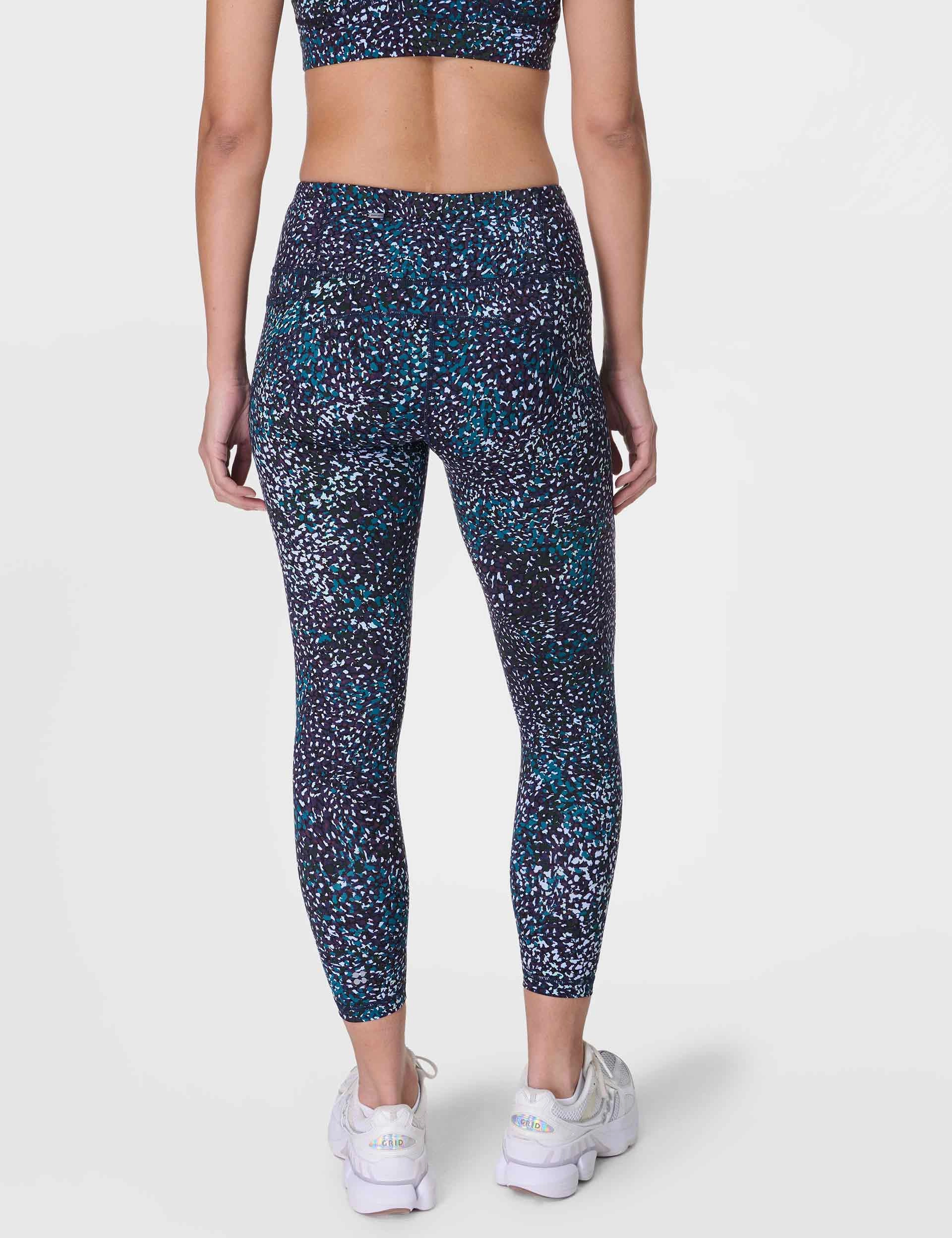 Fade Resistant For Kids Mountain Hike Soft Touch Power 7/8 Gym Leggings - Blue Aurora Print