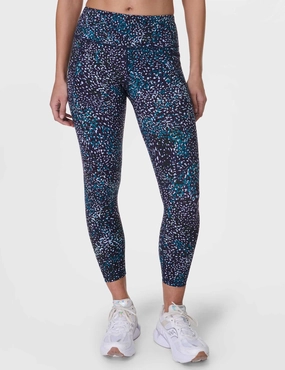 Power 7/8 Gym Leggings - Blue Aurora Print Sleek Fabric