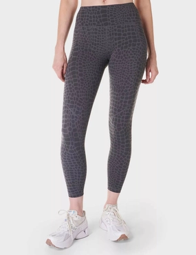 Breathable knit Power 7/8 Gym Leggings - Grey Croc Halftone Print