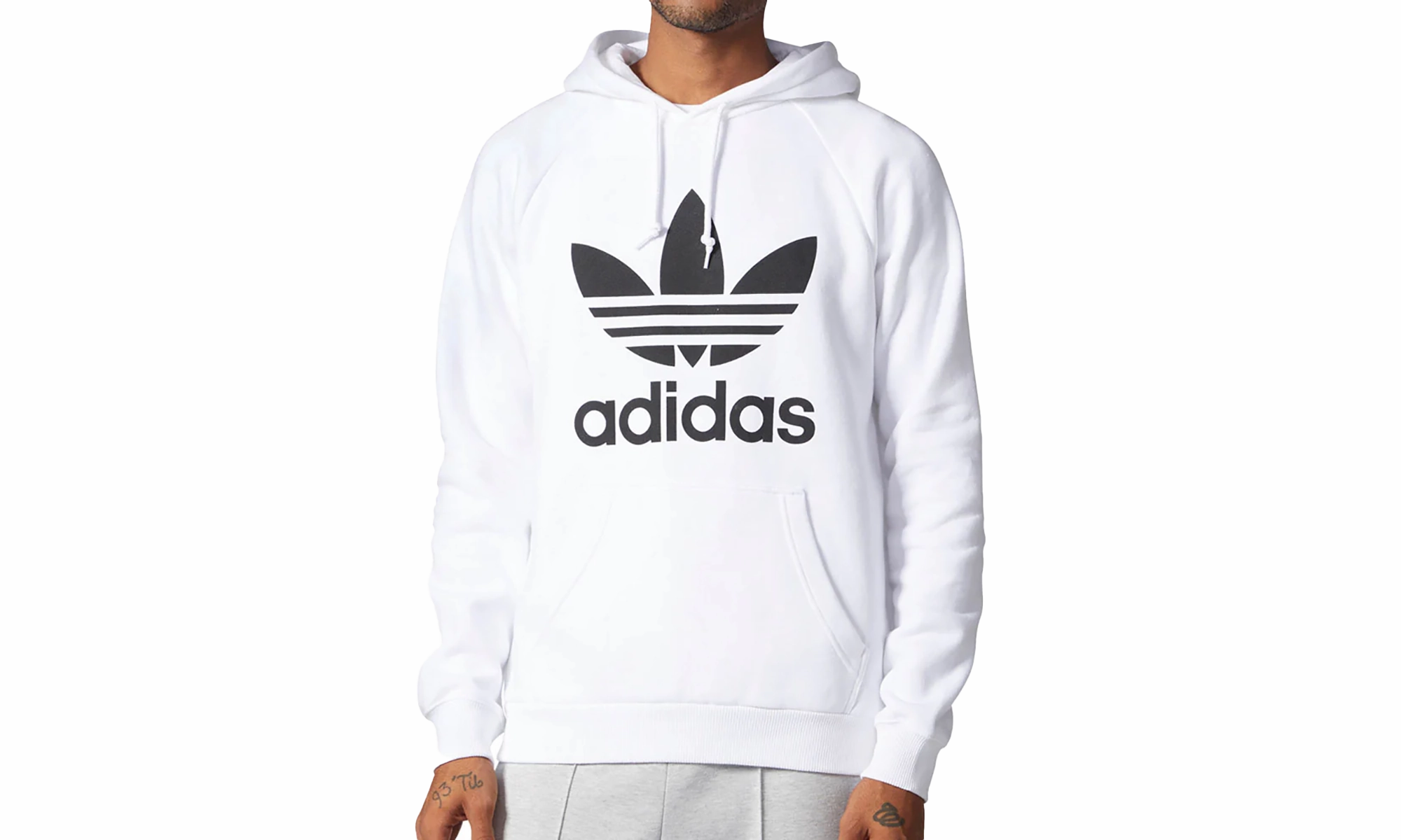 Trefoil Pullover Hoodie "White / Black" World Glow