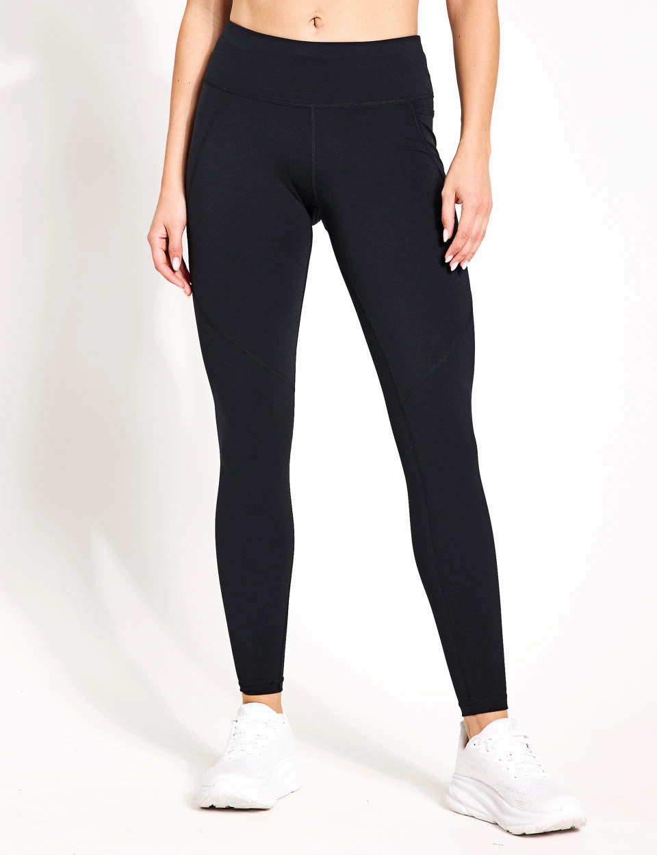 Power Gym Leggings - Black Breathable Fabric Morning Stretch