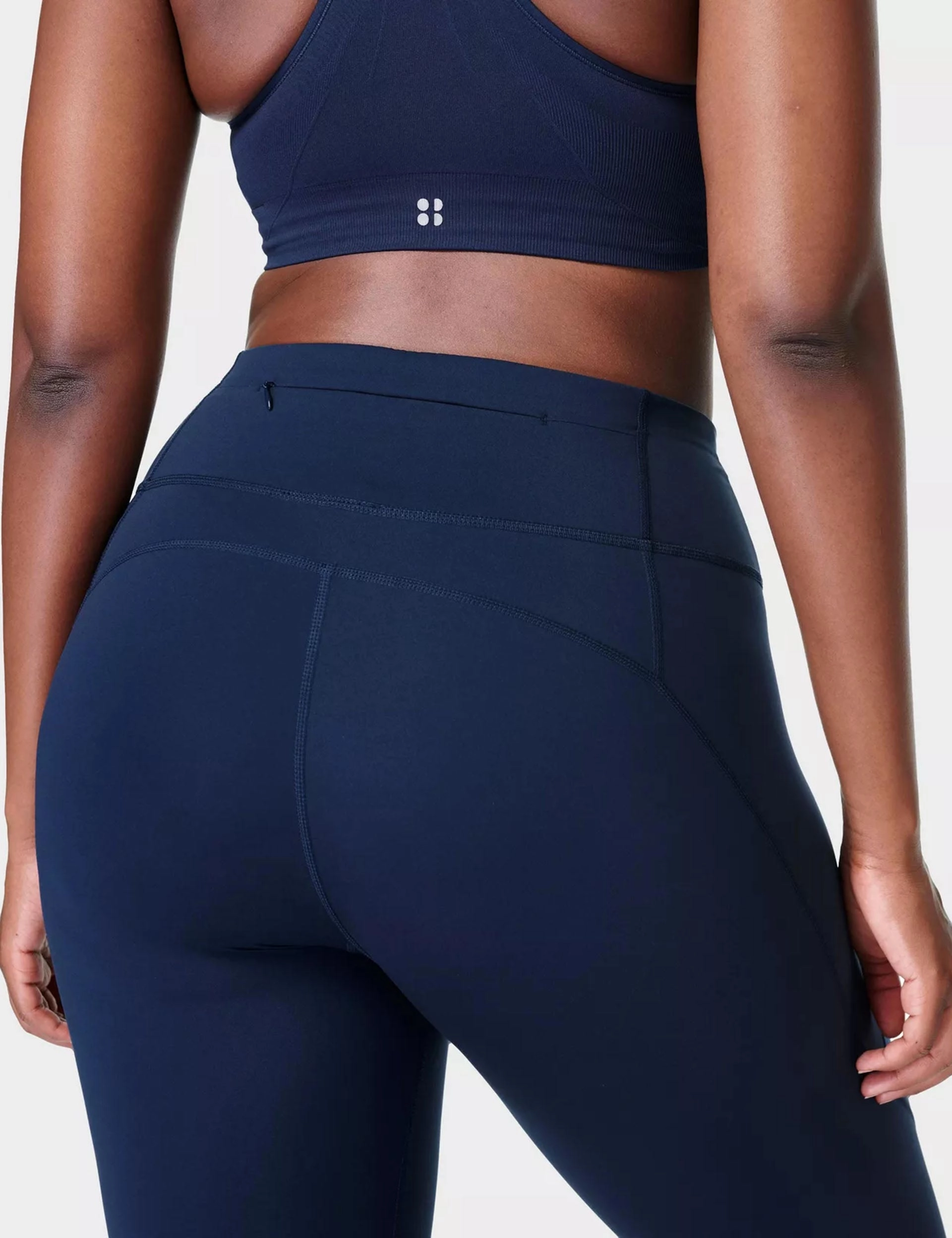 Power Gym Leggings - Navy Blue Silicone Hem Trim