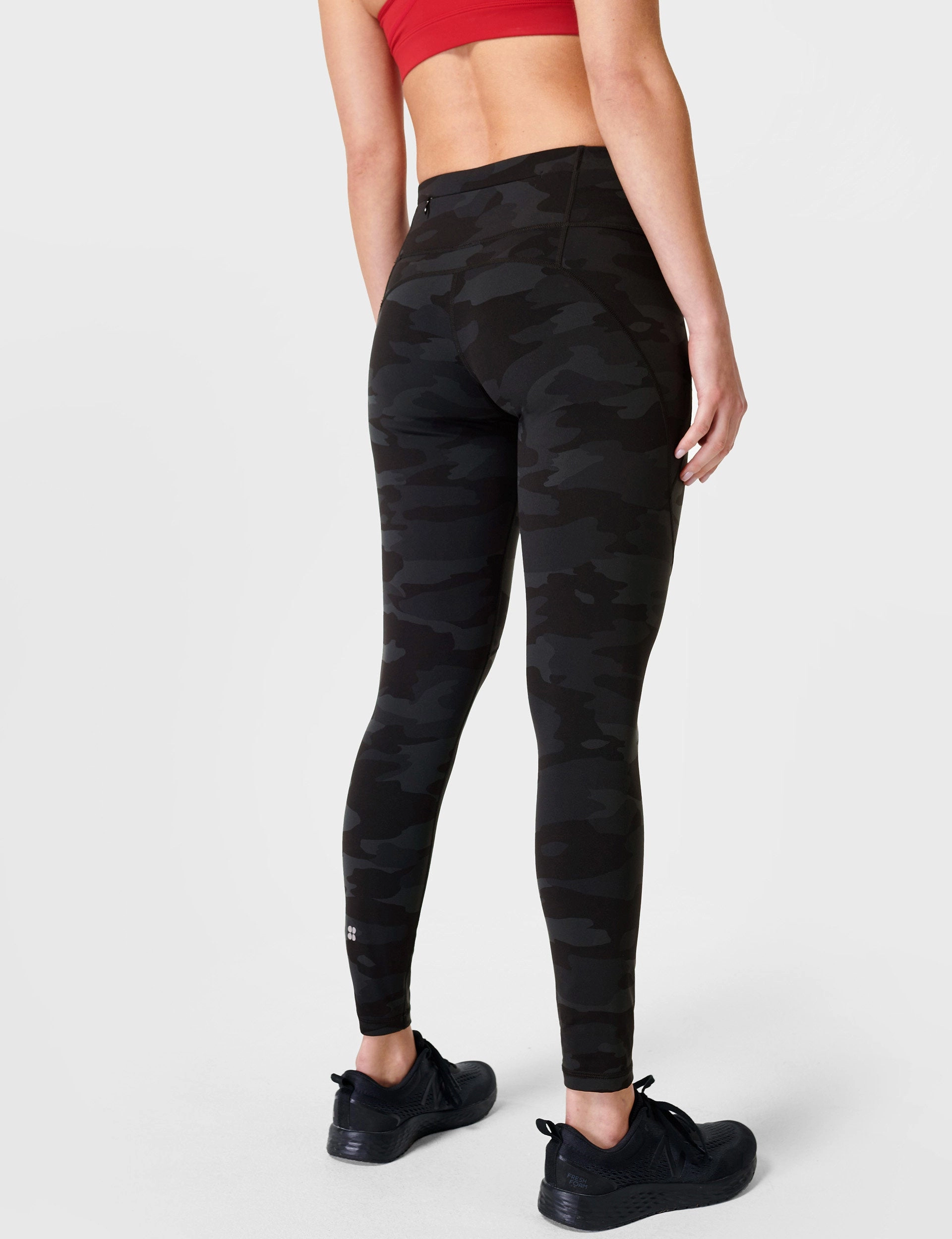 Simple Form Power Gym Leggings - Ultra Black Camo Print
