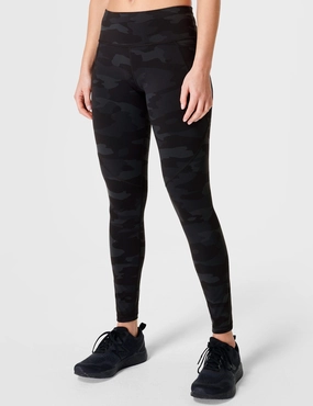 Fade Resistant Comfort Seeker Pro Athlete Weekend Trip Power Gym Leggings - Ultra Black Camo Print