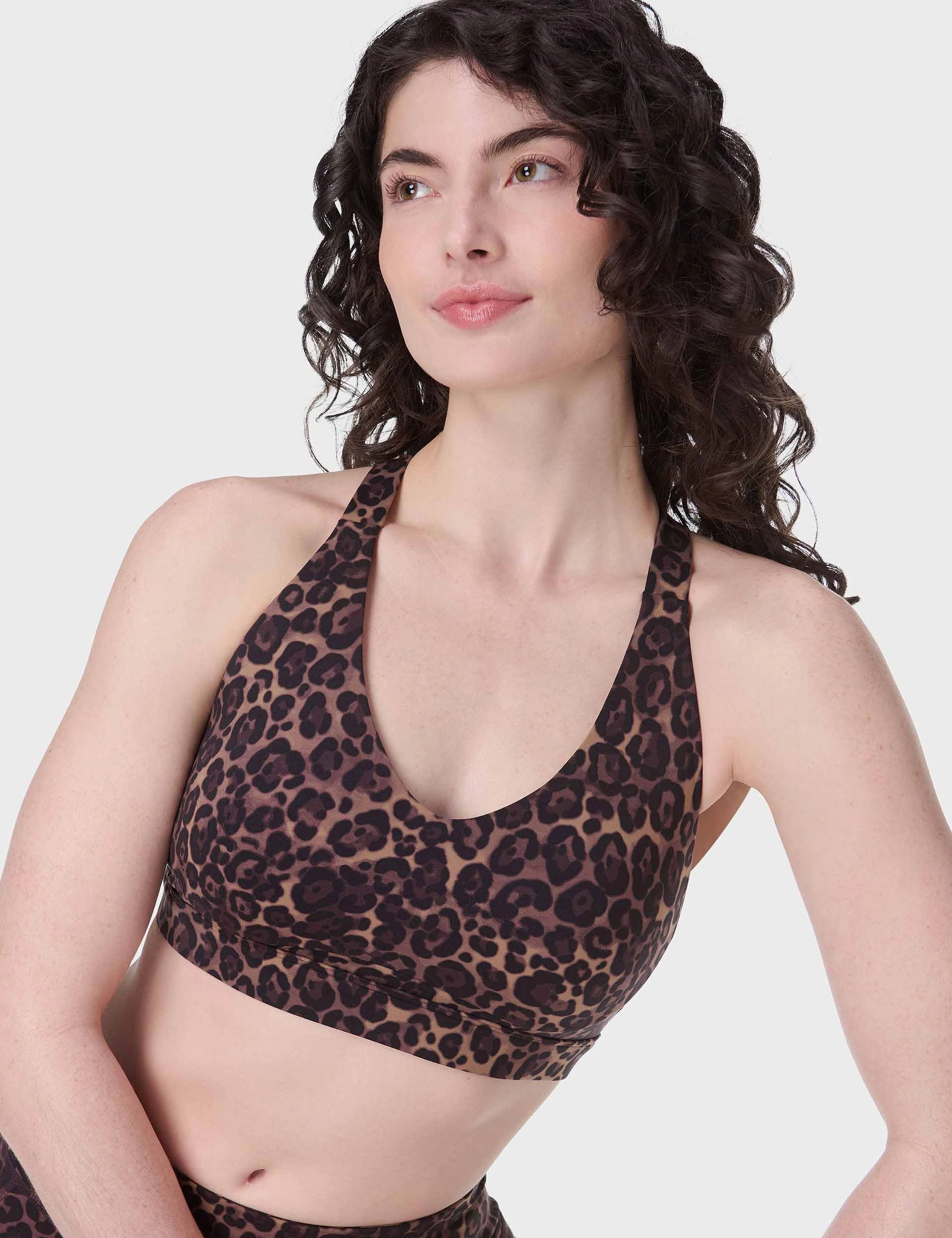 Trendy workout clothes Fitness Apparel Power Pulse Bra - Brown Wild Leopard Print