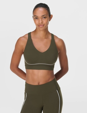 Soft Touch Power Pulse Bra - Nori Green/White