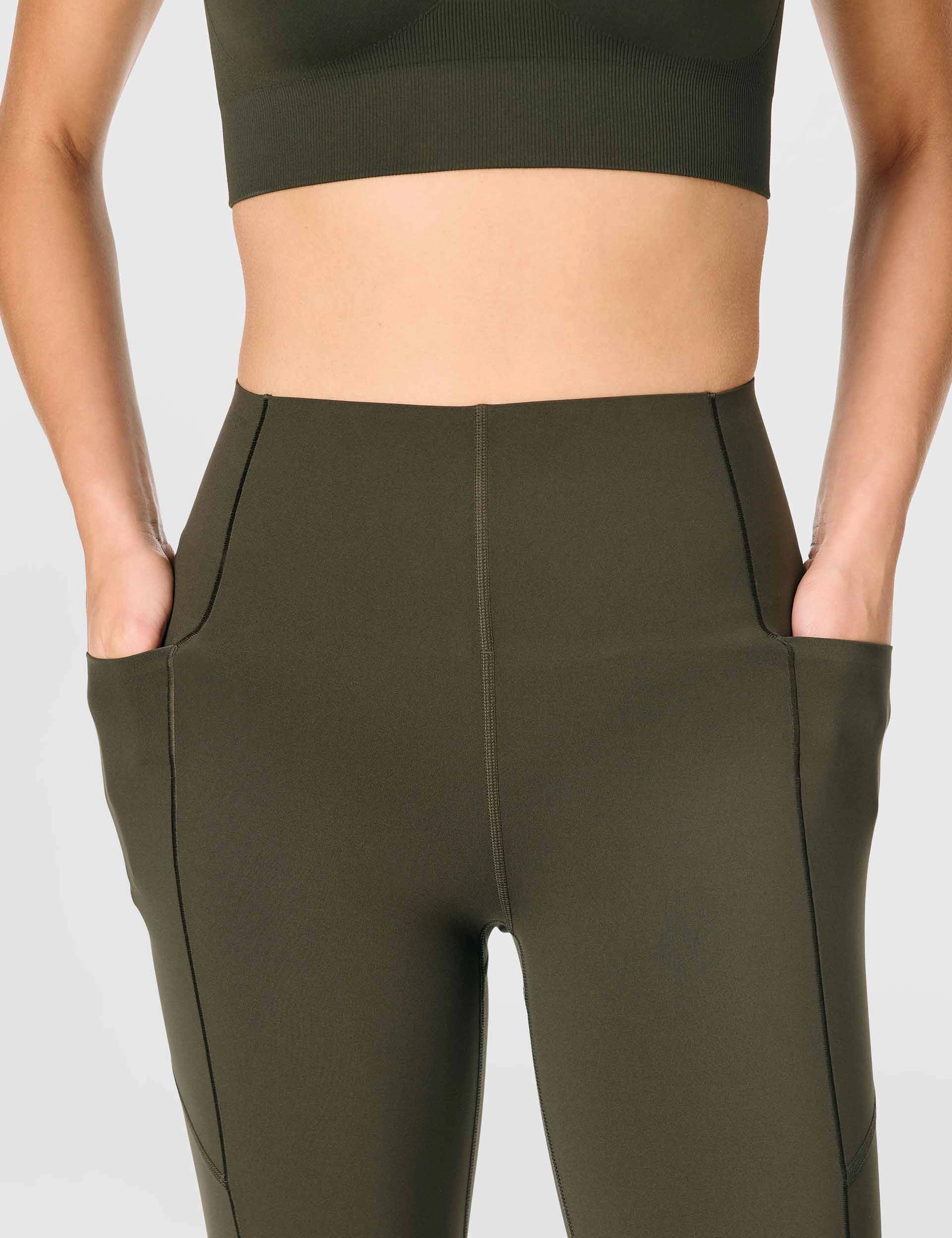 Sleek Active Power UltraSculpt High Waisted Gym Leggings - Nori Green