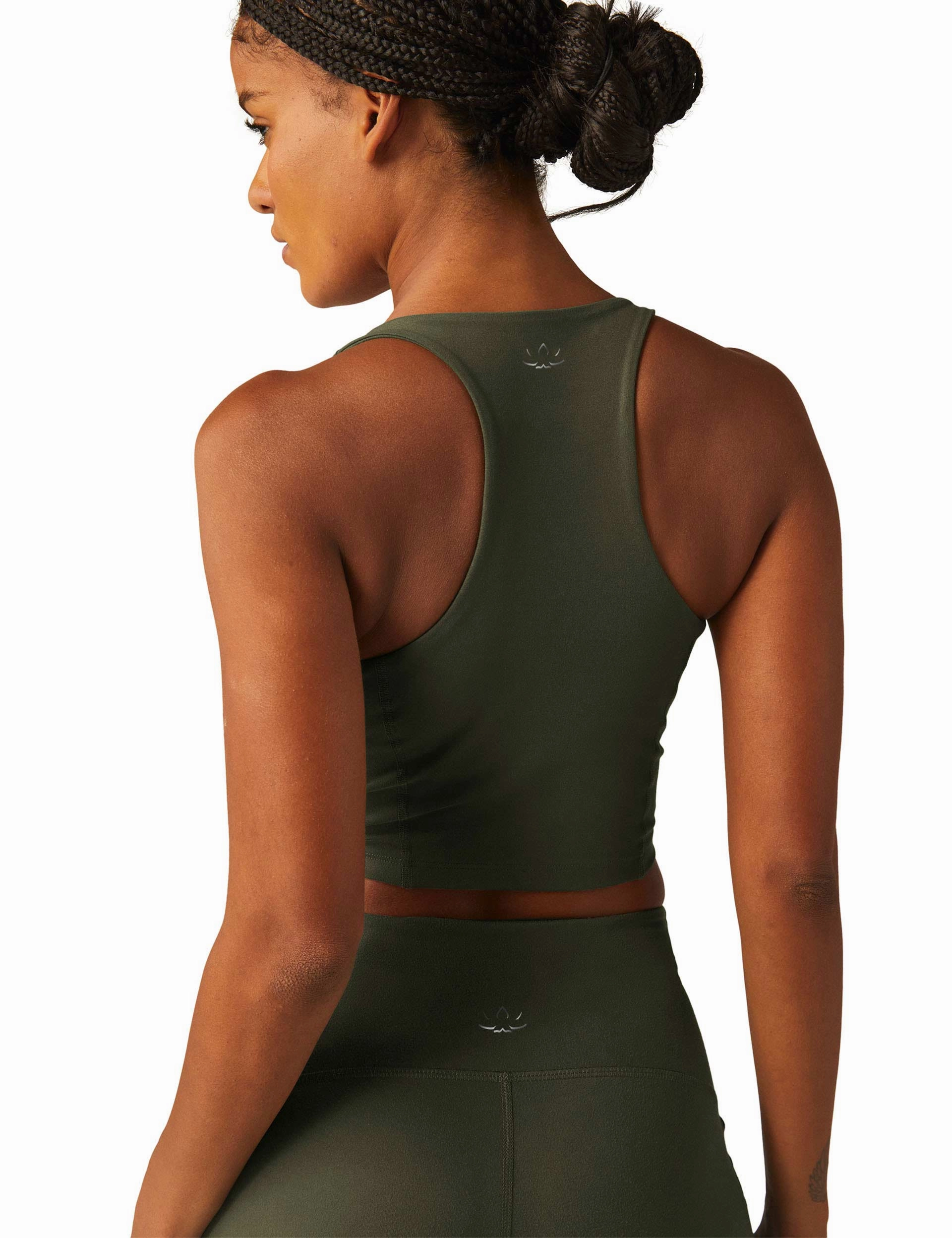 POWERBEYOND Intensity Racerback Cropped Tank - Modern Olive long range mission international users