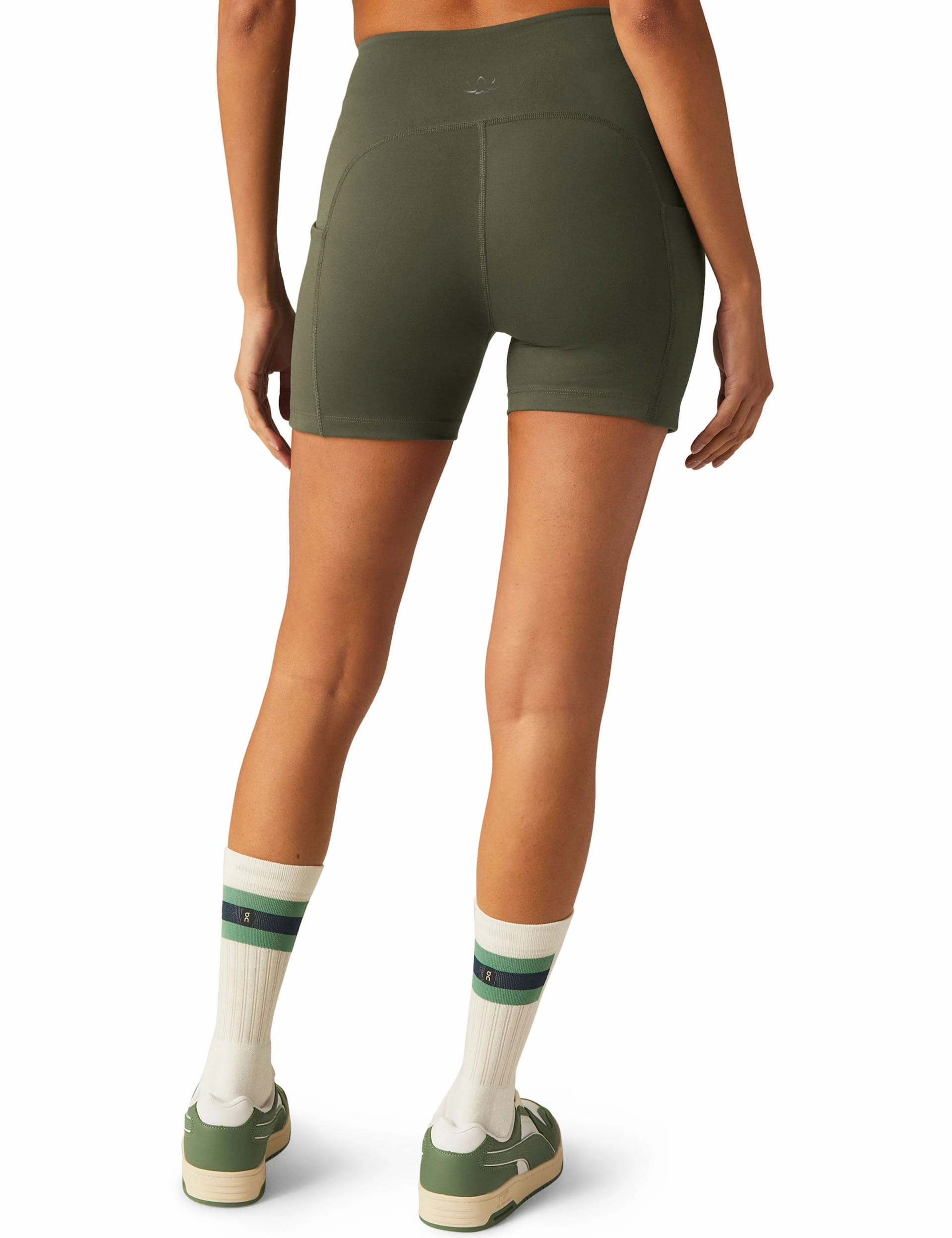 POWERBEYOND Strive Pocket Biker Short - Modern Olive Quick Pocket Access Stylish Design