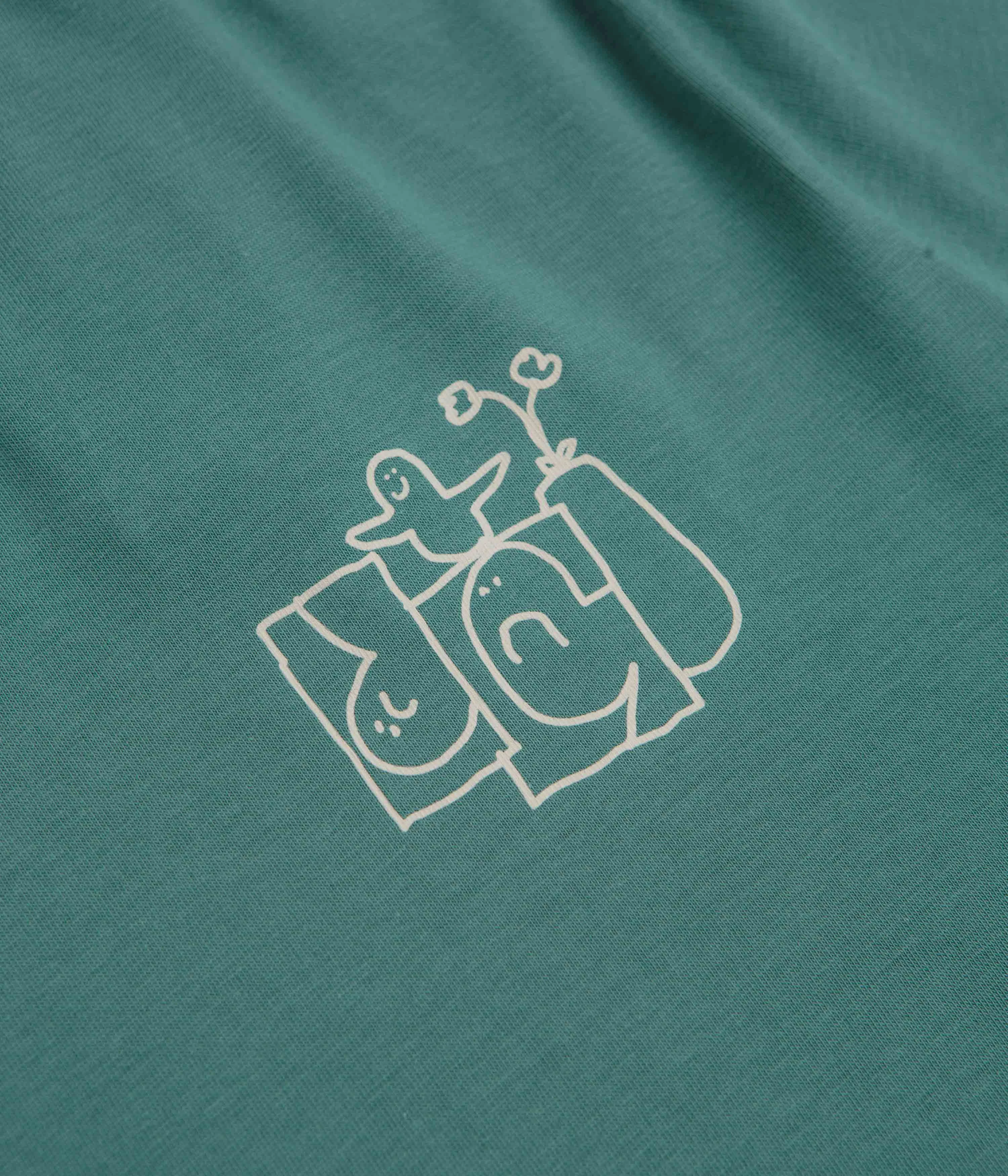 Adidas Shmoofoil Stairs T-Shirt - Preloved Teal / Alumina Tight Fit Midi length