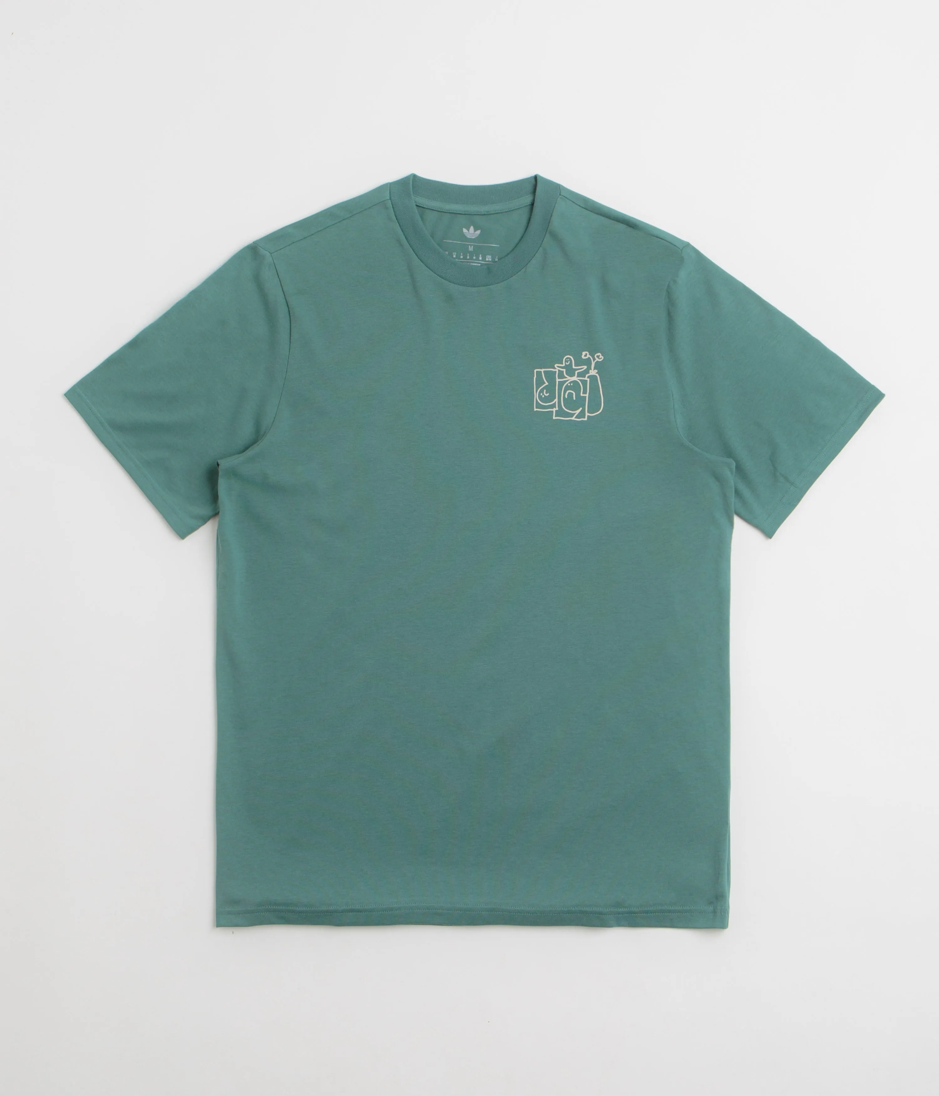 vacation rental venue hospital event Adidas Shmoofoil Stairs T-Shirt - Preloved Teal / Alumina
