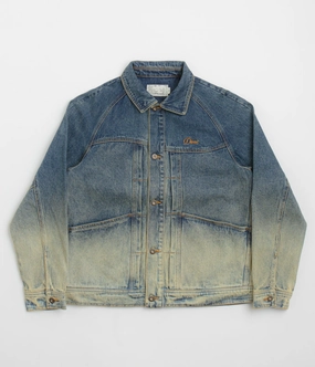 Dime Denim Jacket - Dipped Sandblasted Indigo Abrasion Resistant Edges Magnetic Closure System