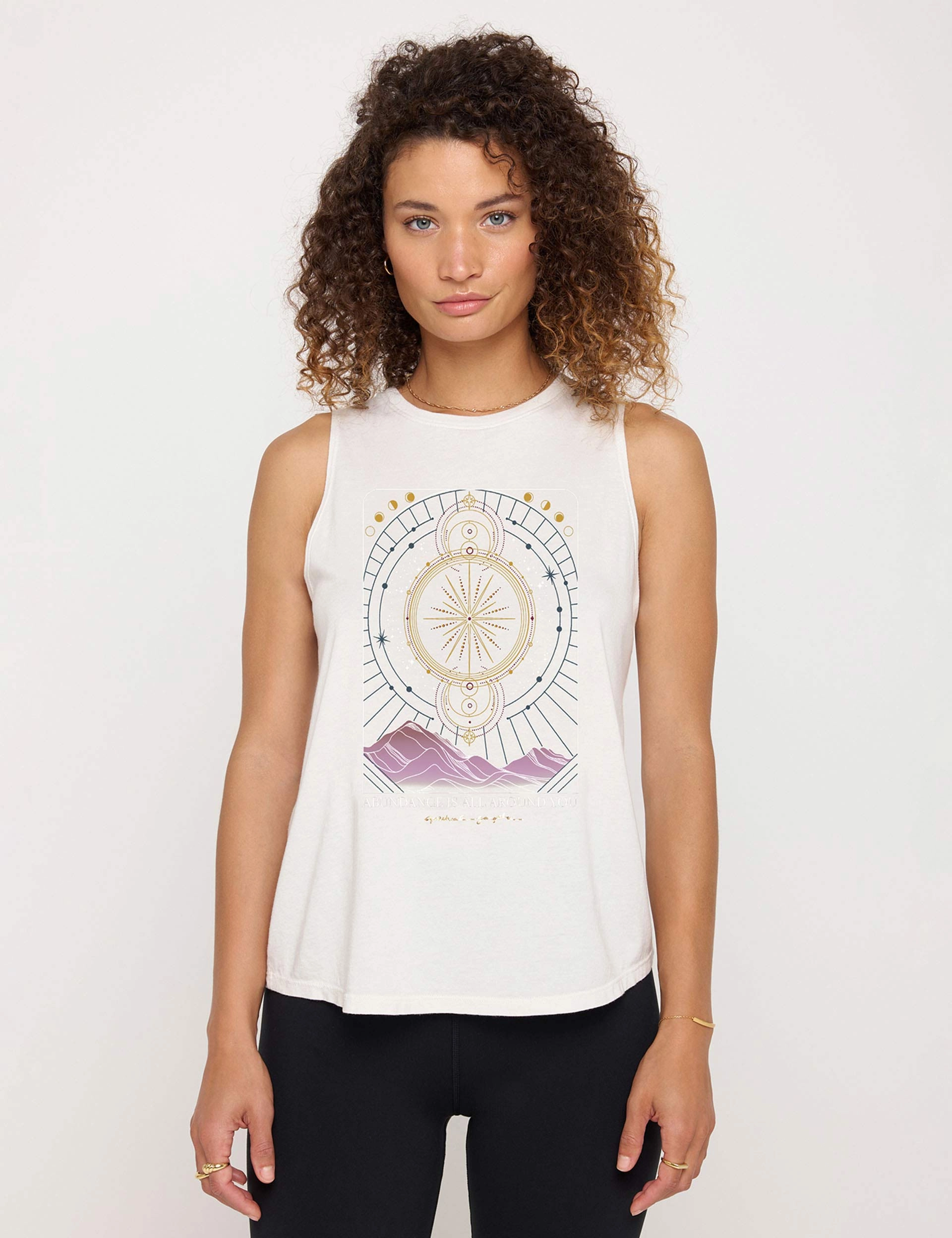 Abundance Jade Muscle Tank - White Recycled Material Blend