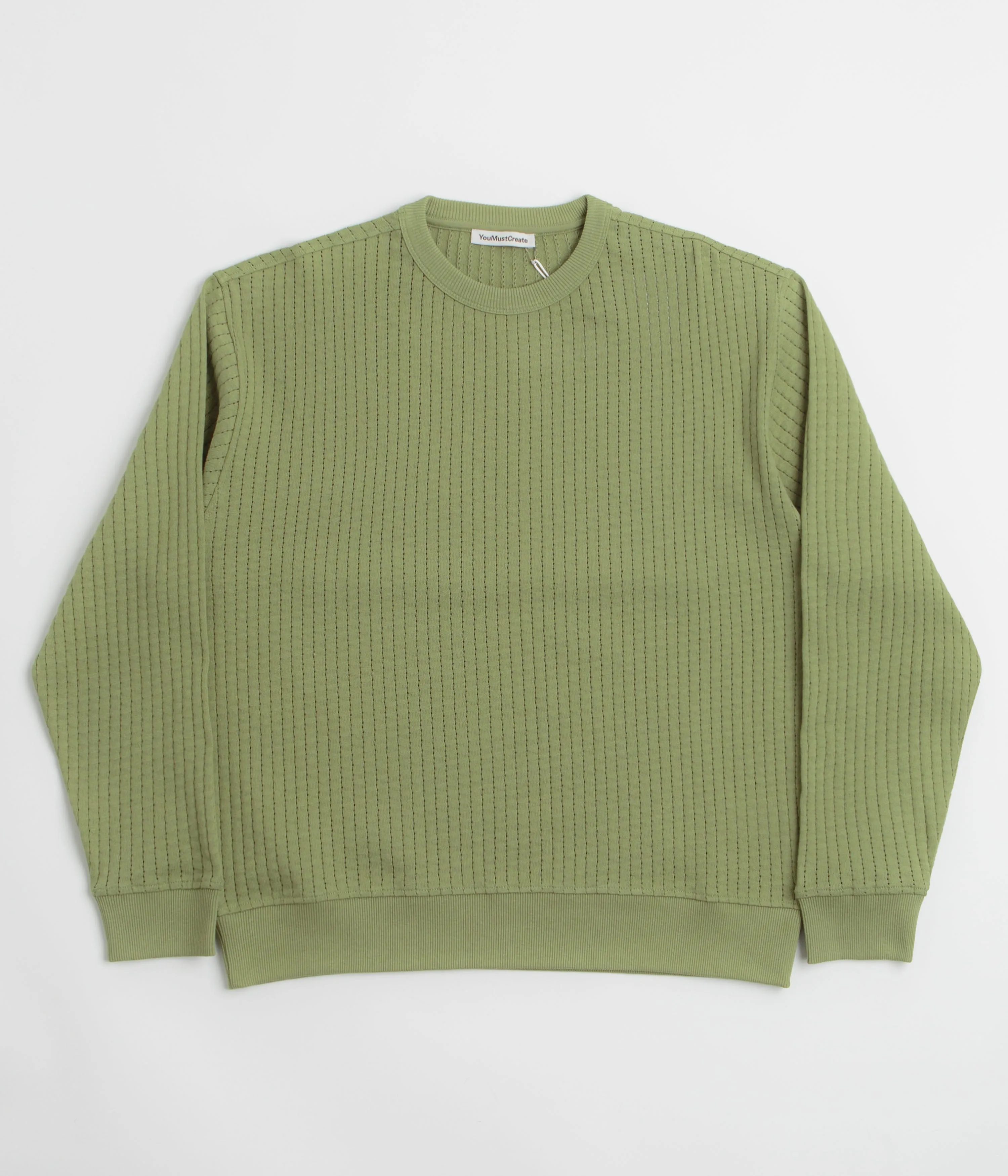 YMC Fauss Crewneck Sweatshirt - Green product lanyard visibility