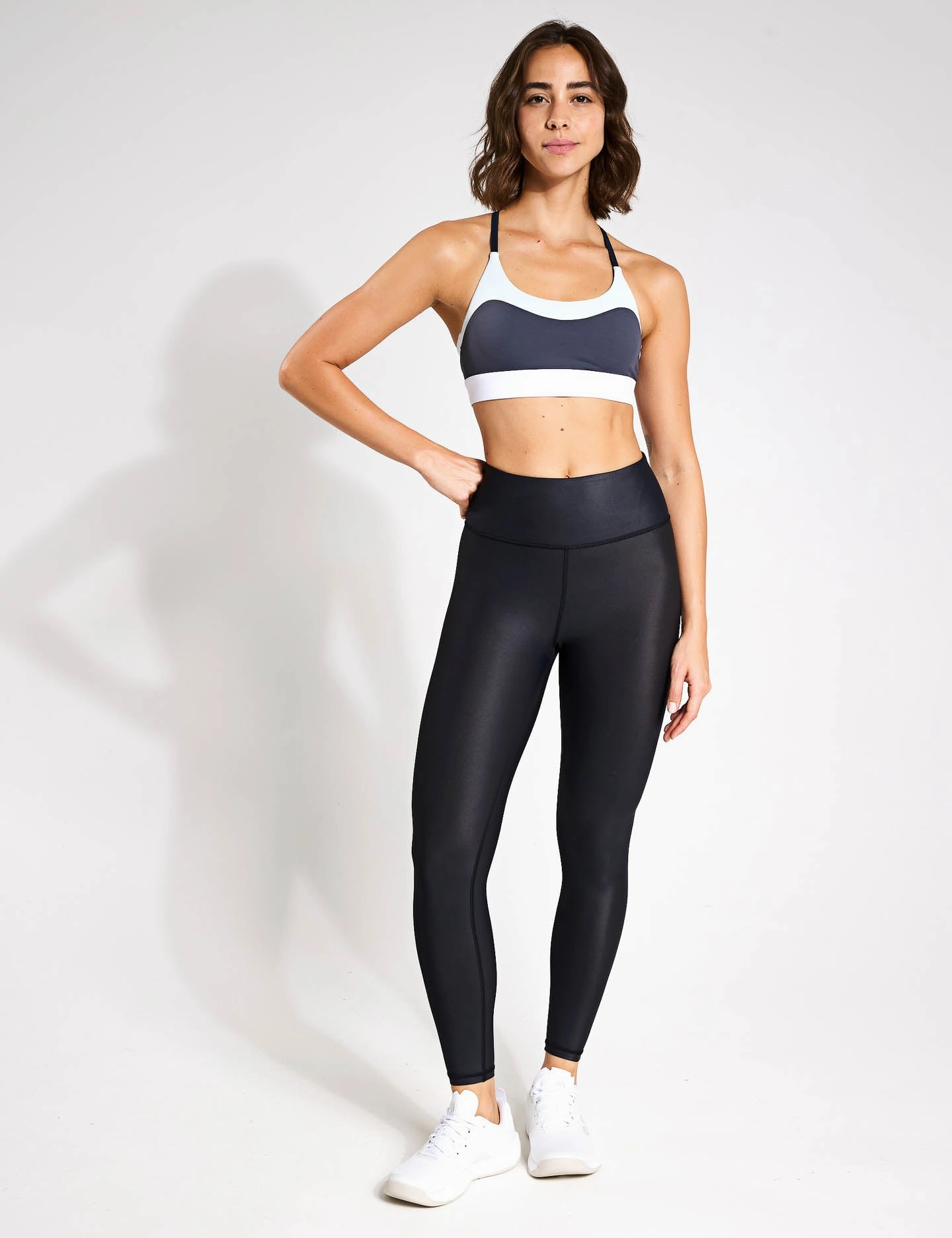 Daily Routine Rib Knit Soft Curve Zephyr Legging - High Shine Tarmac Black