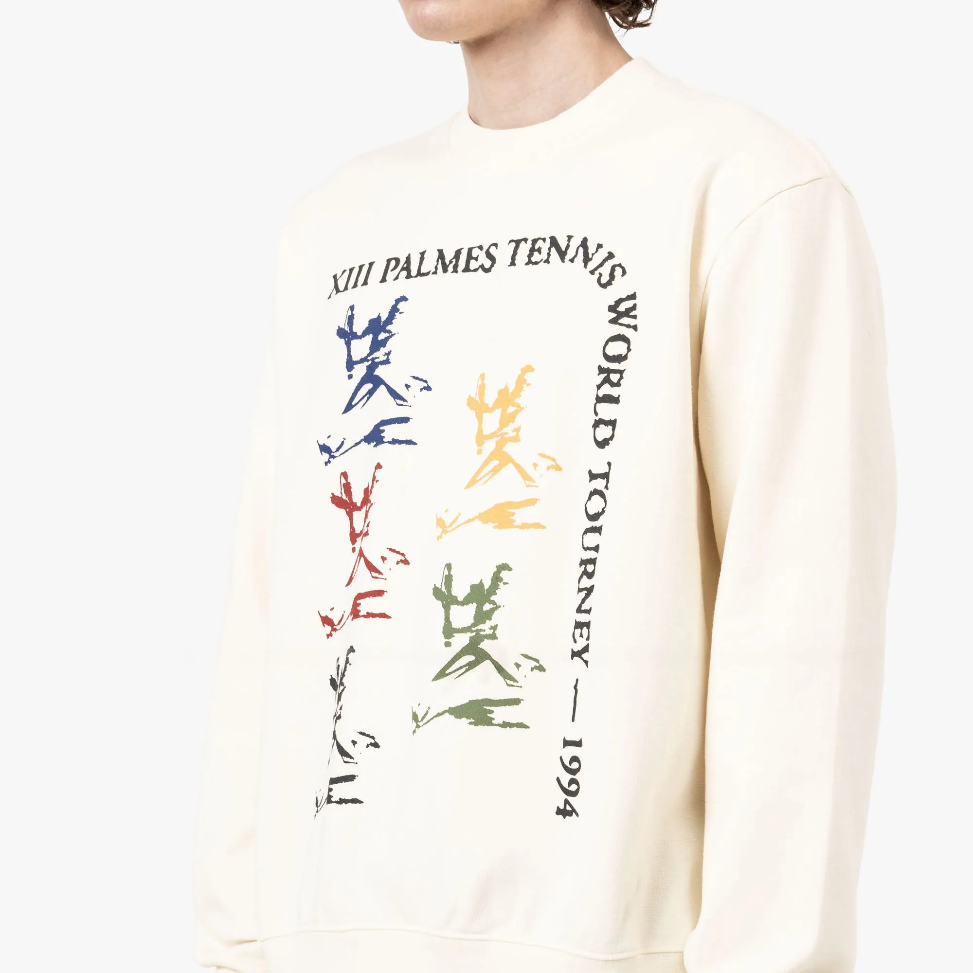Layer Active Classic Relaxed Palmes Tourney Crewneck Off White