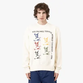 Palmes Tourney Crewneck Off White Modern Sporty