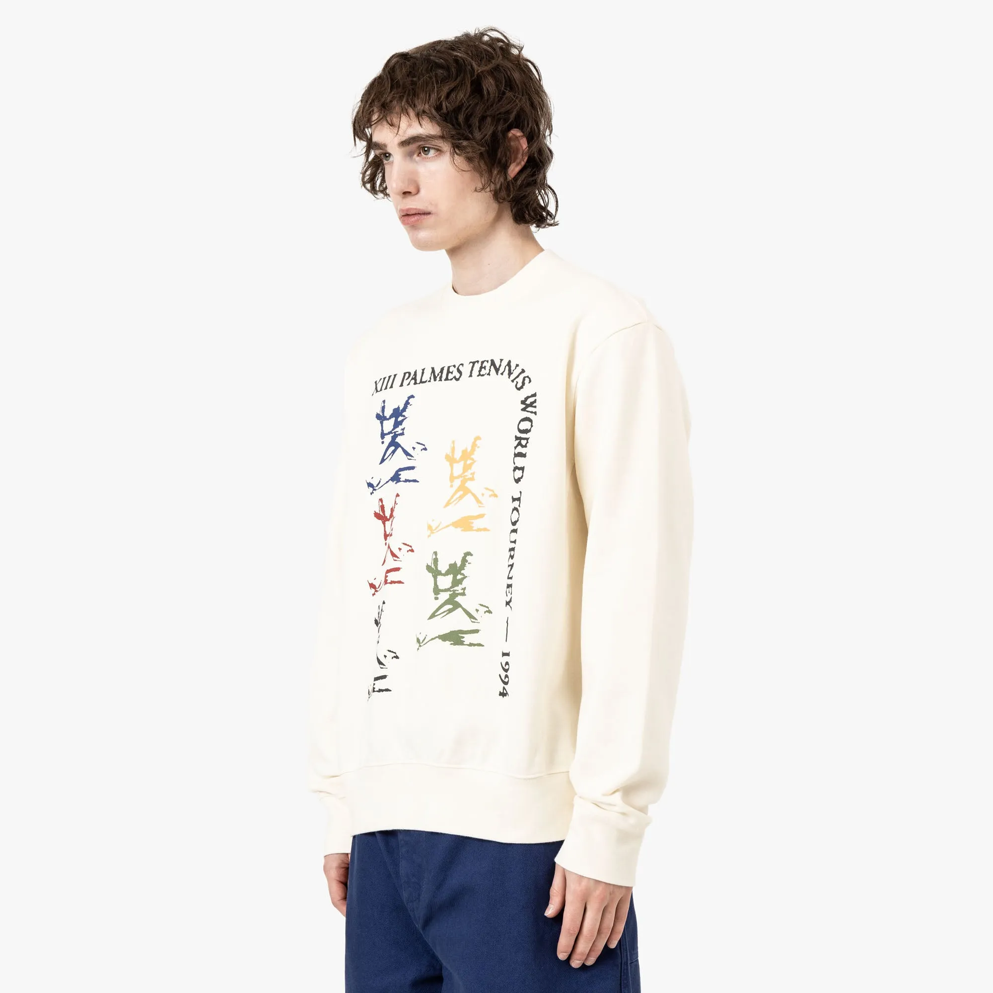 Breathable Material Palmes Tourney Crewneck Off White